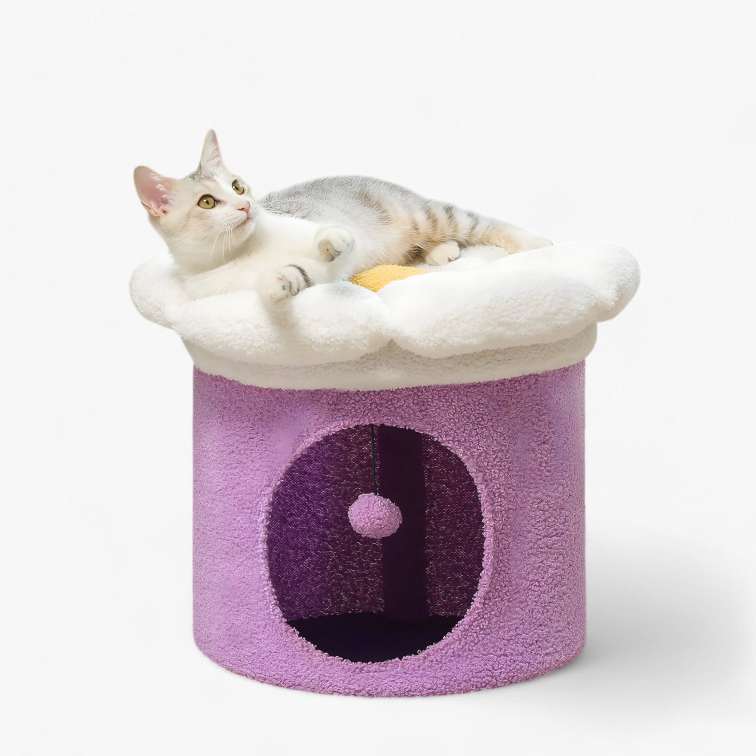 Polly | Sødt Kattehus med Aftagelig Blomsterseng - Violet - house & garden - {{ product_tags }