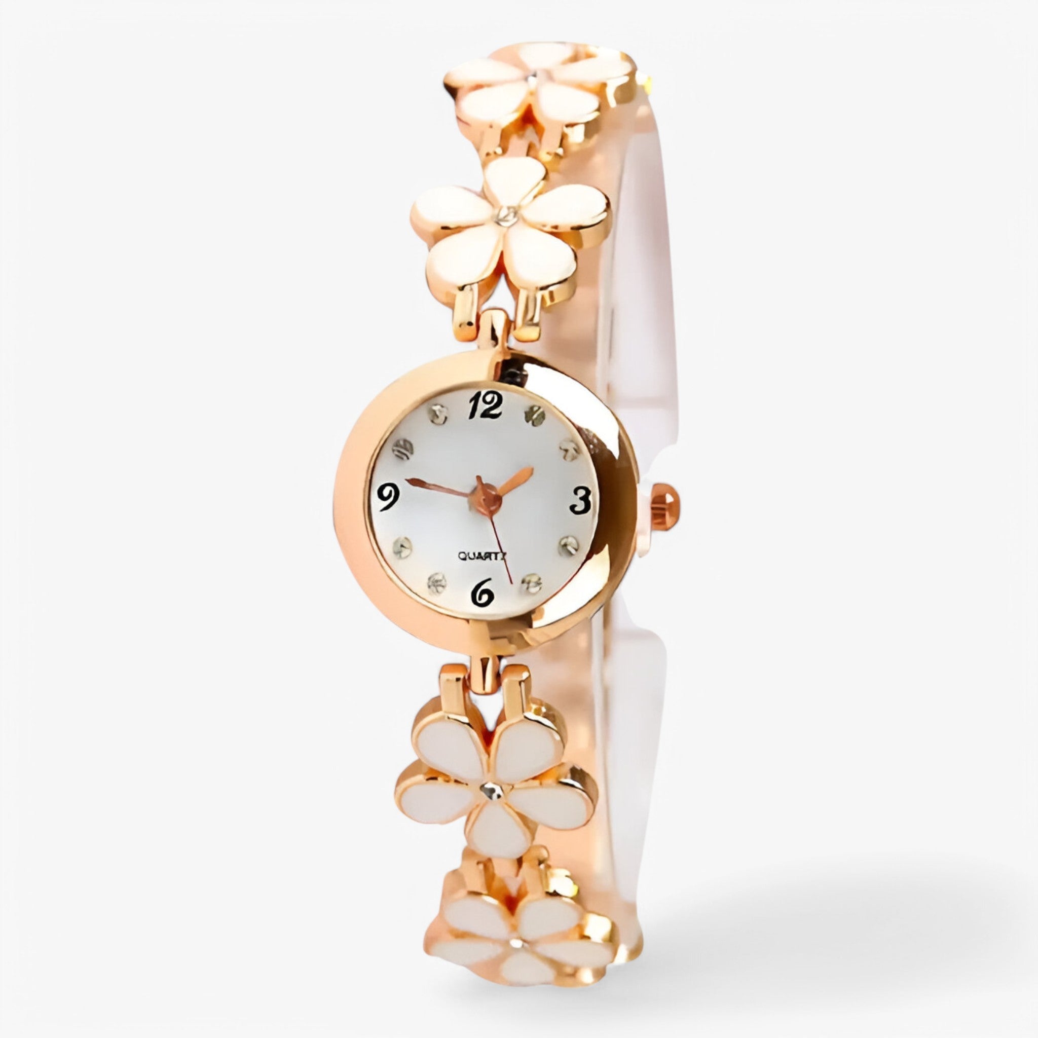 Juliette | Blomster og småkager analogt kvarts armbåndsur til kvinder - Guld - watches - {{ product_tags }