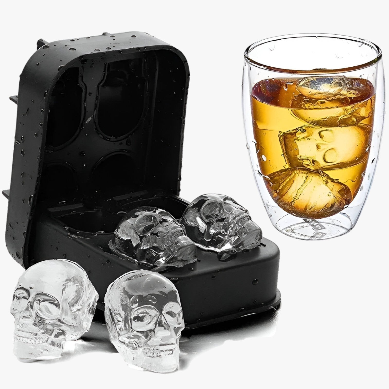 Dexie | 3D kraniet isterningsform med tragt til kreative drikke og cocktails - - gadgets - {{ product_tags }