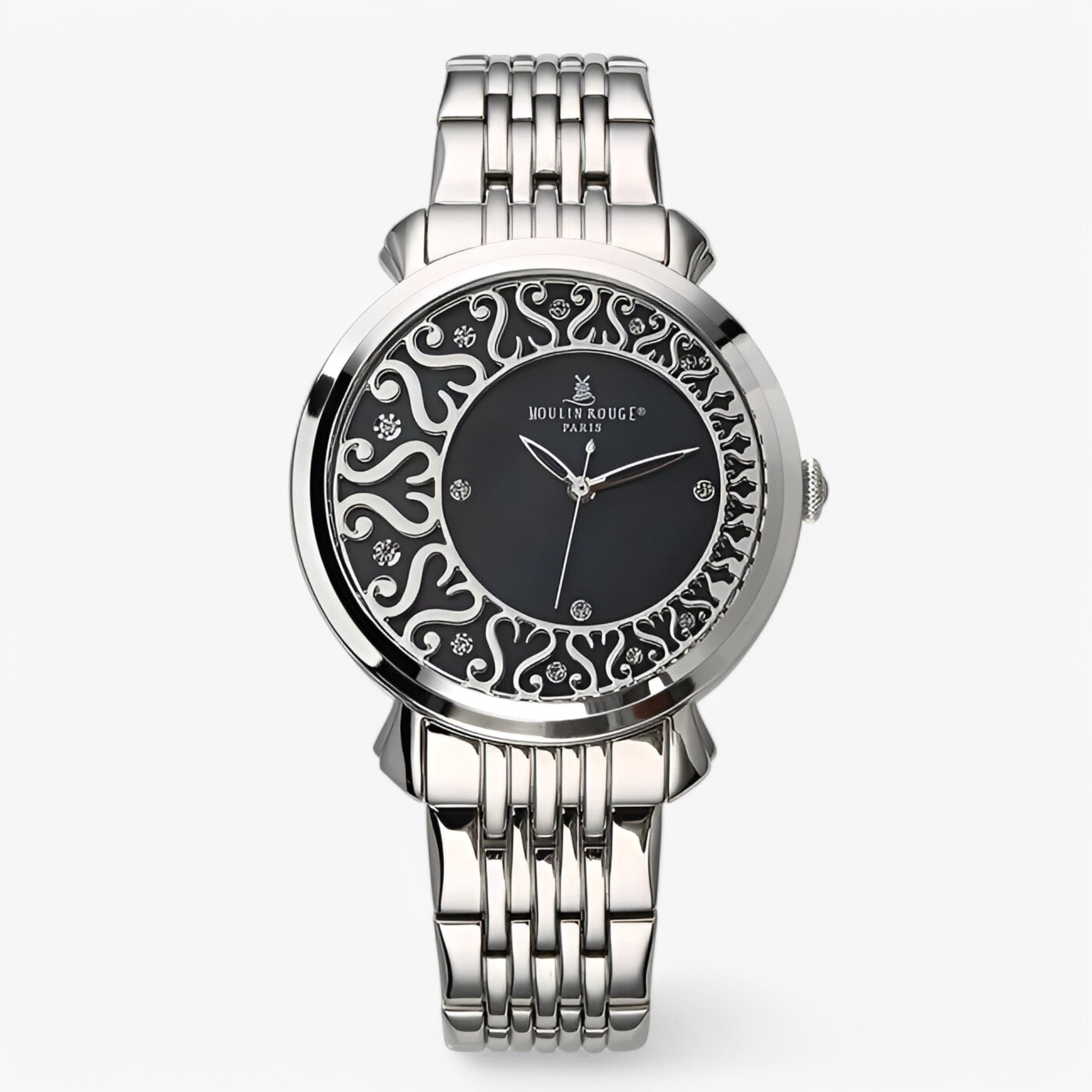 Eunice | Vintage stålur med sommerfuglespænde - sort - watches - {{ product_tags }