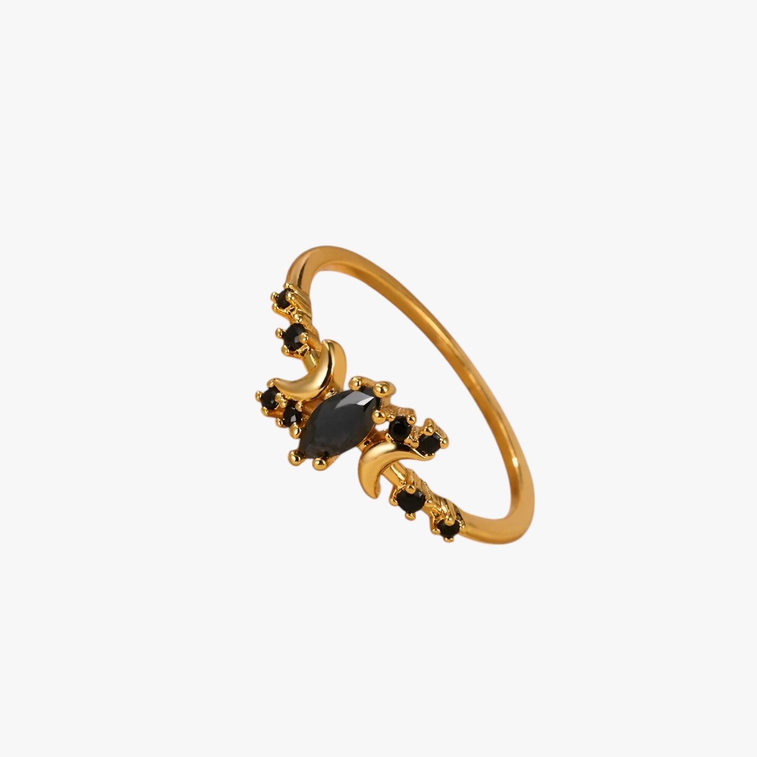 Irene | Sorte Maanring – Stilfuld, Bæredygtig & Fyldt med Symbolik - - watches - {{ product_tags }