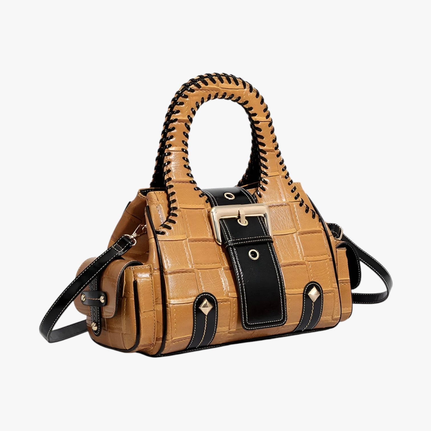 Solana Luxe Vævet Læder Skuldertaske med God Plads - - bags - {{ product_tags }