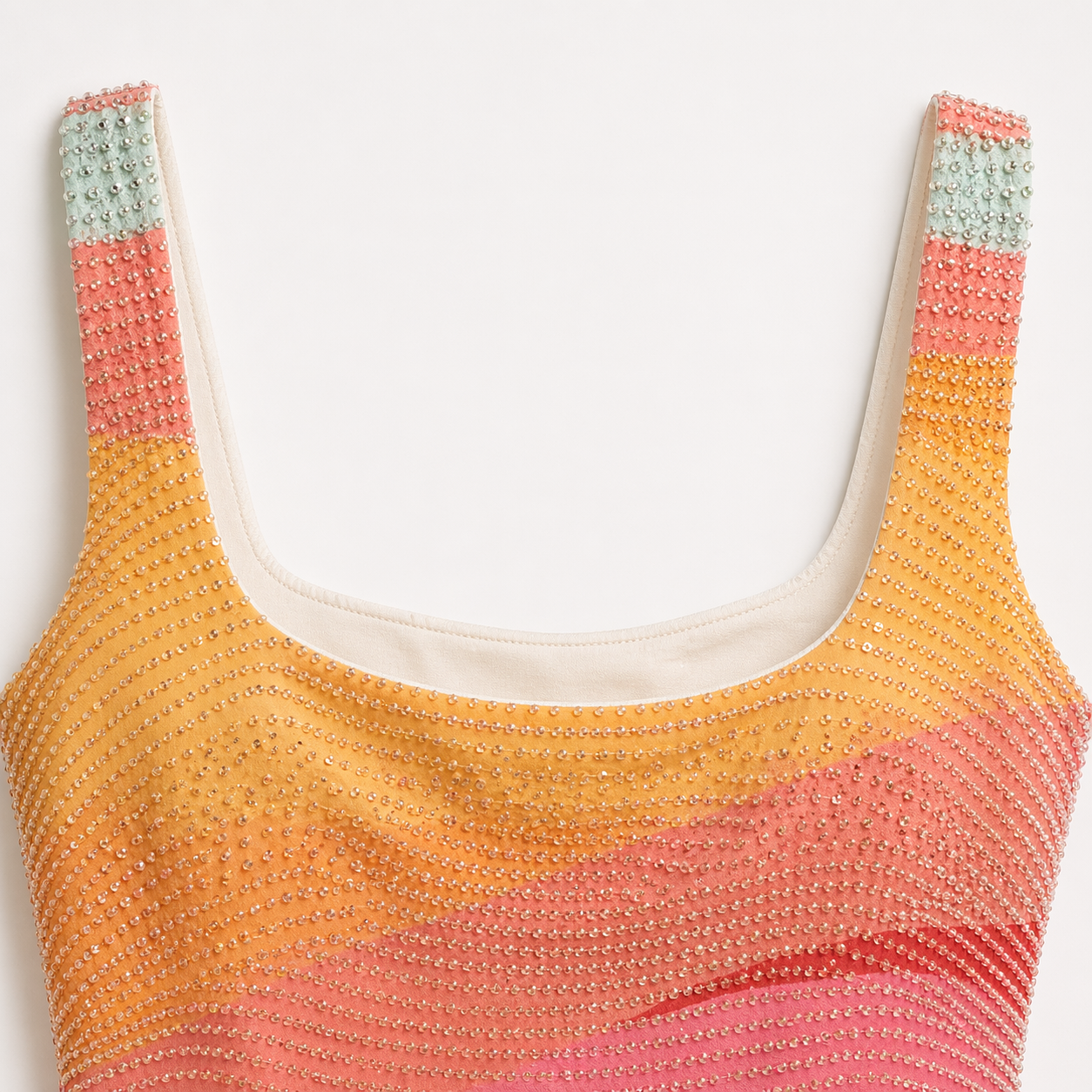 Beate | Sabrina Farve-Pop Square-Neck Mini Kjole