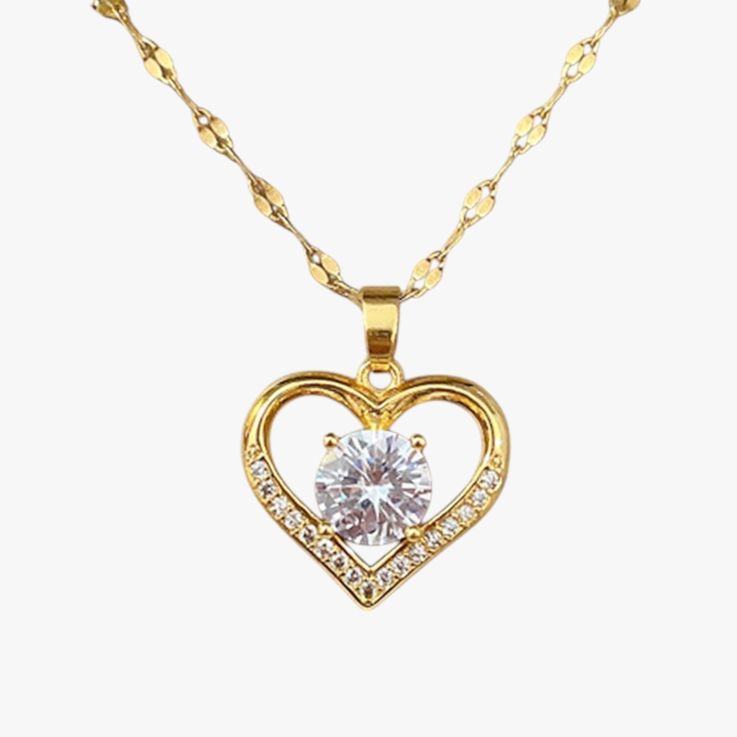 Jovie | Halskæde med vedhæng i hjerte- og læbesappels af krystaller - Guld CHINA - women's fashion - {{ product_tags }