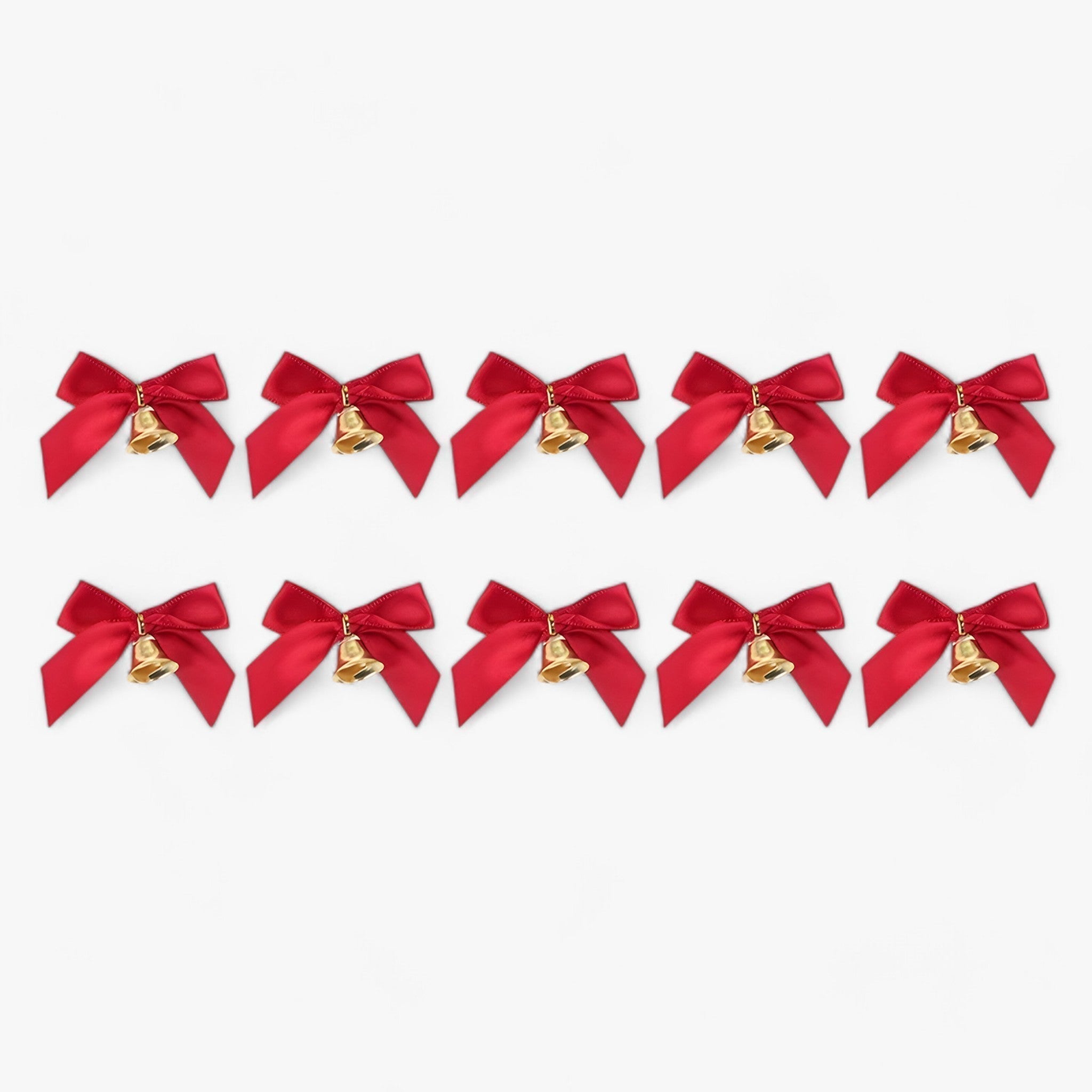 Clara | Juletræsrosette - Festdekoration med klokker til hjem og have - 10 røde stykker - christmas - {{ product_tags }