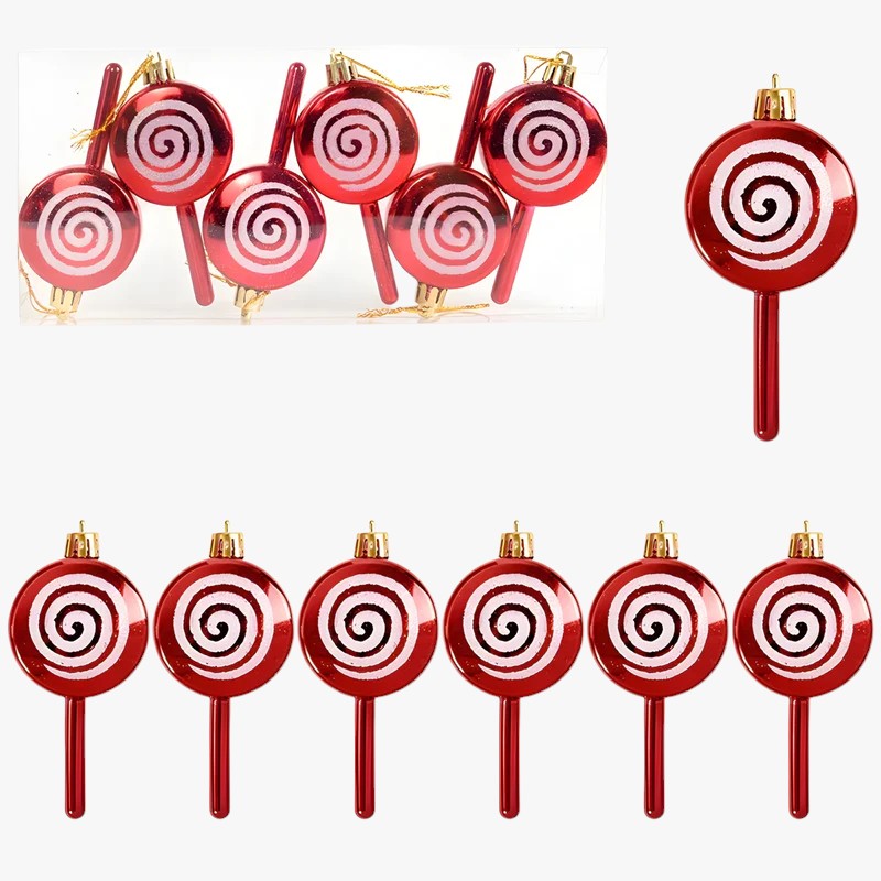 Sternenklar | Sæt med 6 julekugler – festlige røde godte- og snefnugdekorationer - Sæt8 1 +1 GRATIS - christmas - {{ product_tags }