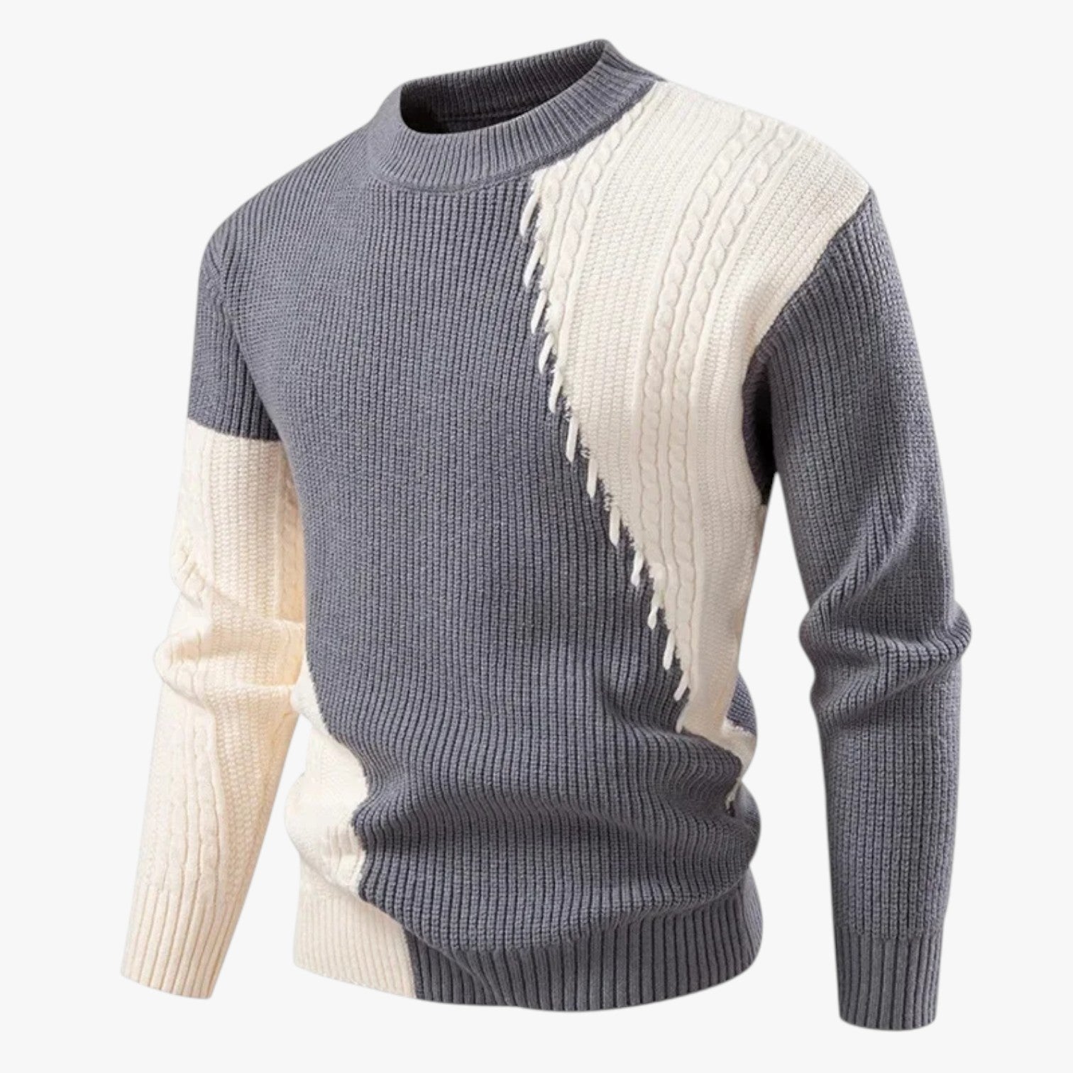 Felix | Herremaglione i oversized stil, varmt og elegant, colour block, til efteråret - Grå - Felix | Herremaglione i oversized stil, varmt og elegant, colour block, til efteråret - €25 - {{ product_tags }