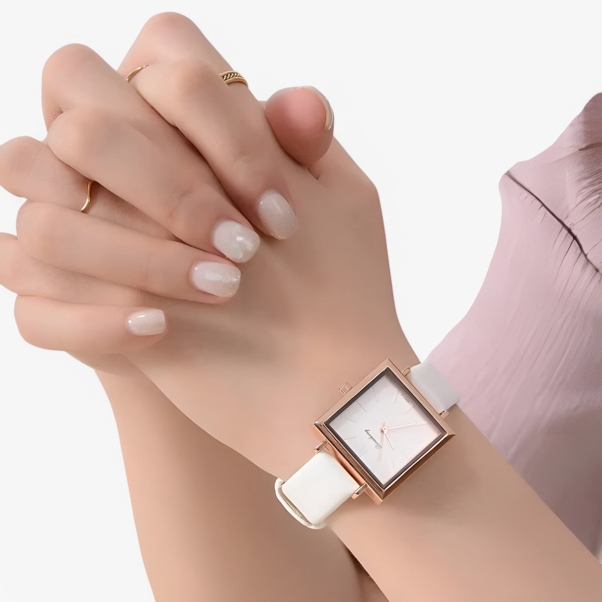 Belle | Rose guld dameur med læderrem og quartz urværk - - watches - {{ product_tags }