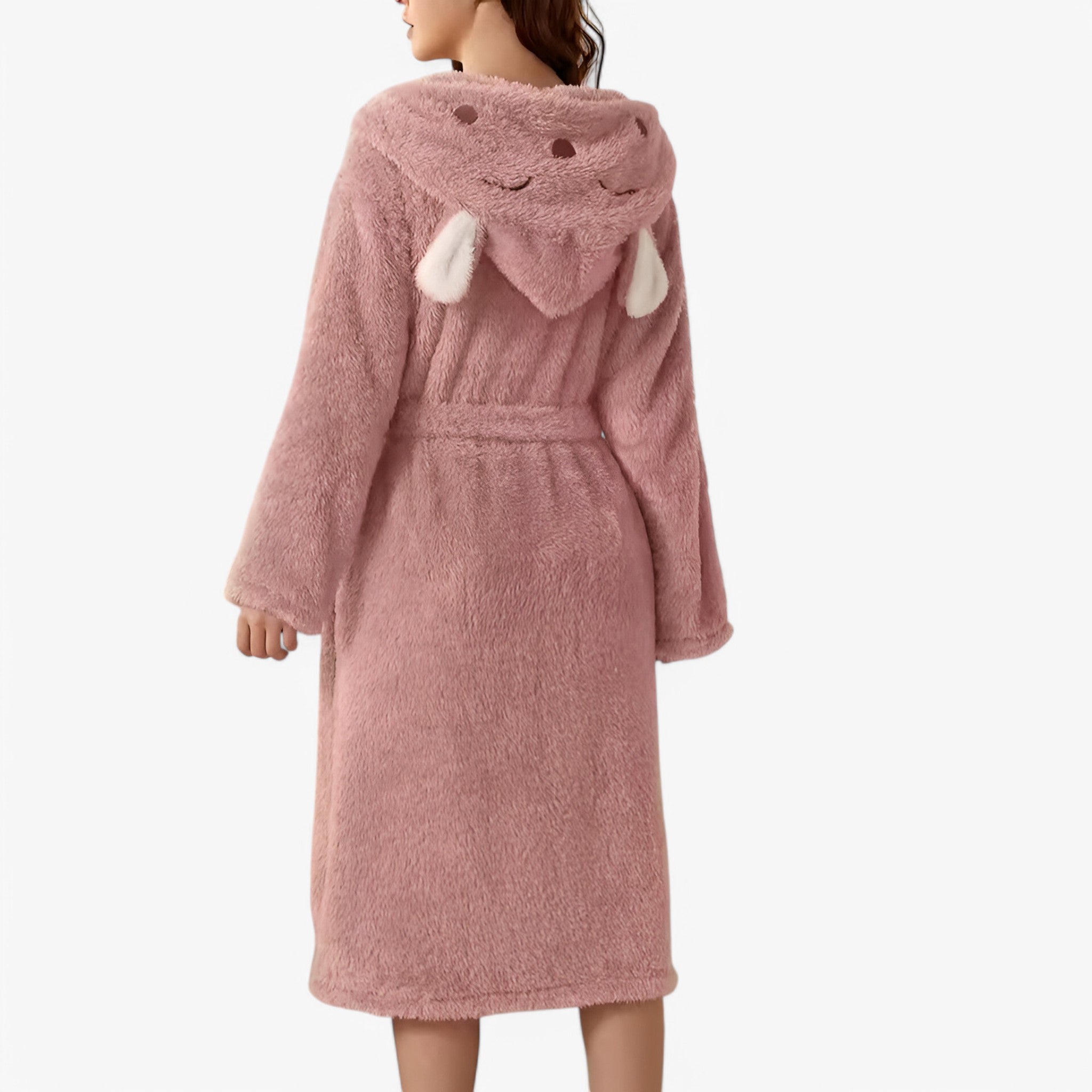 Luna | Søde Kaninøre Flannel Badekåbe - Lyserød - women's fashion - {{ product_tags }