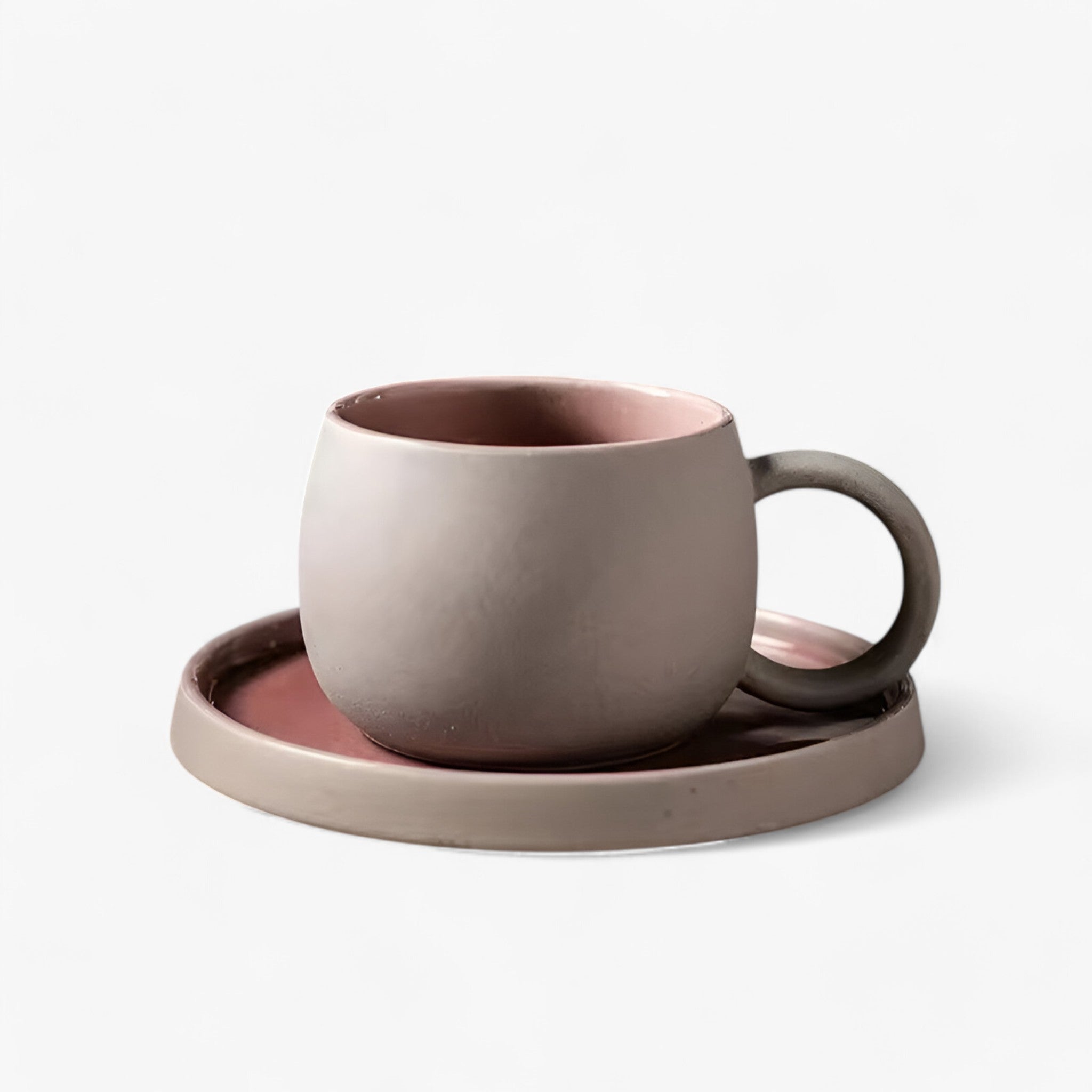 Sora | Minimalistisk Japansk Espressosæt med Kop og Skål - lyserød sand 201-300ml - house & garden - {{ product_tags }