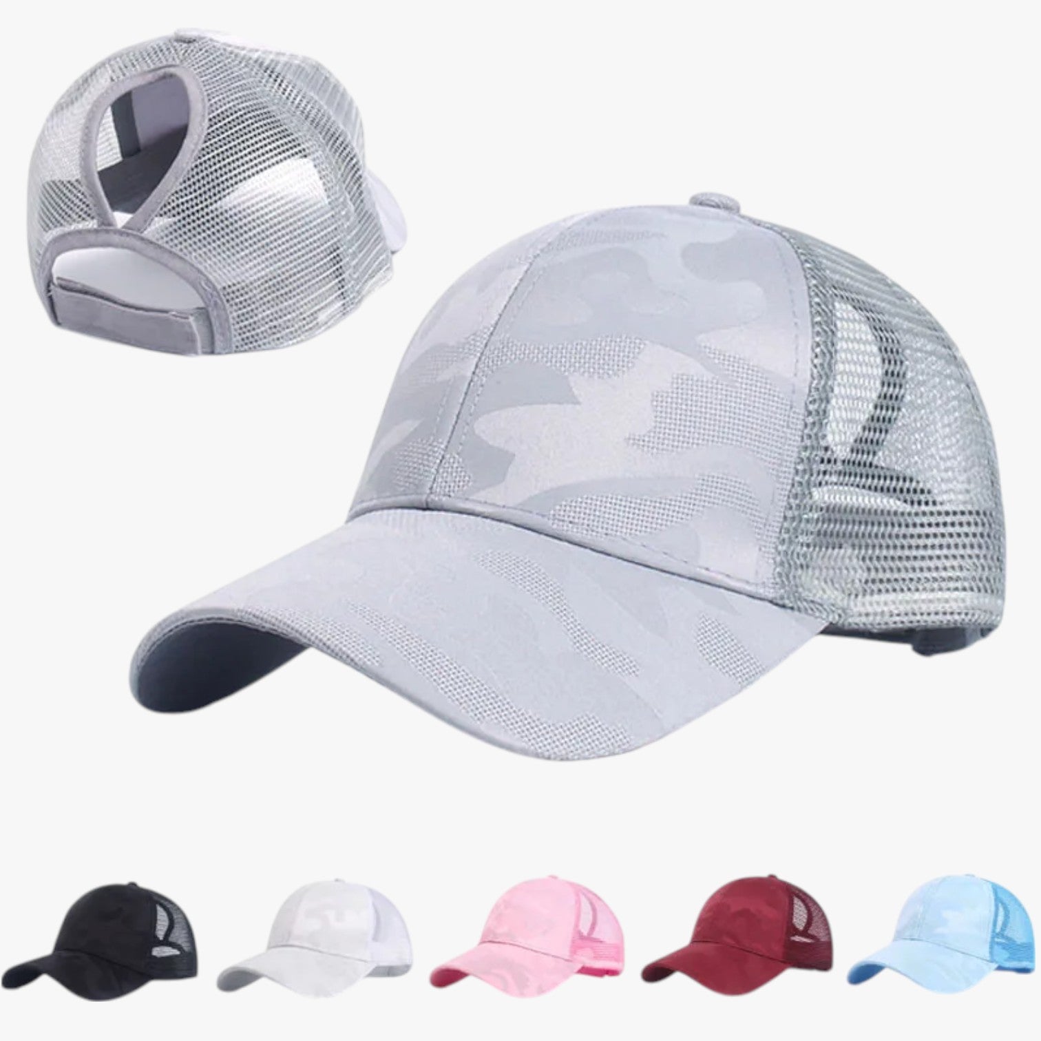 Blaire | Sommerhat i camo med net og knold - - Blaire | Sommerhat i camo med net og knold - €25 - {{ product_tags }
