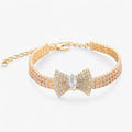 Bella | Glitzerndes Katzenhalsband mit Schleife und Kristallen