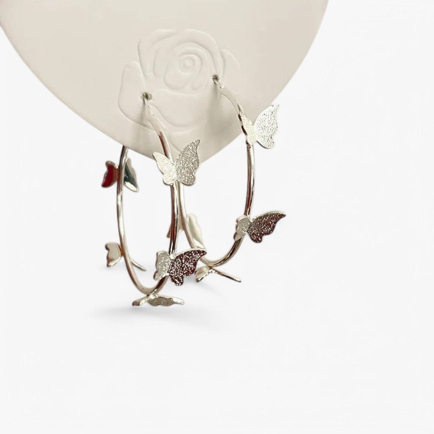 Nancy | Trendy butter bløde creoler – Stramme, stilfulde og letvægtige - Sølv - women's fashion - {{ product_tags }