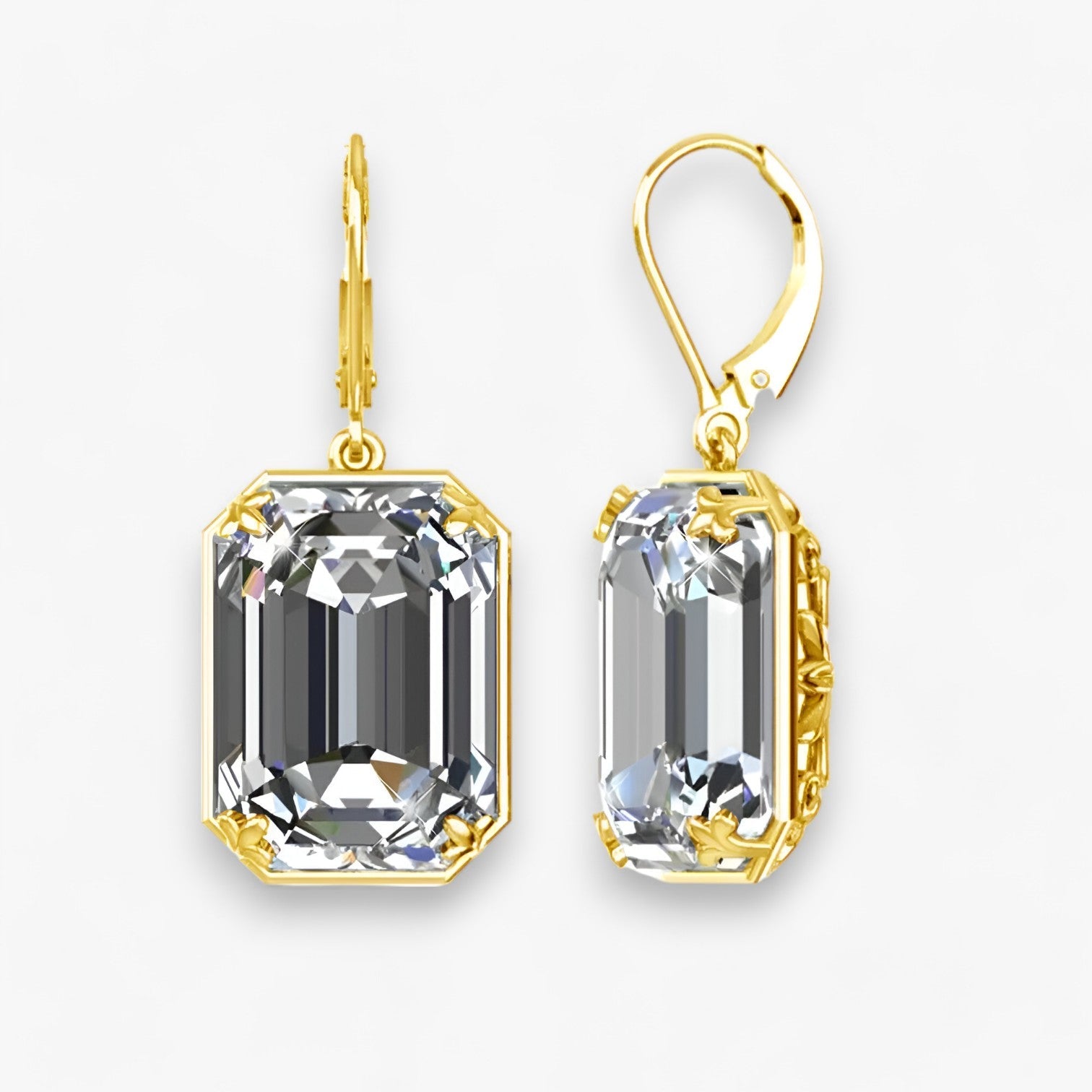 Amelia | Blå Topas Dangle Øreringe – Funklende Guld og Sølv - Hvid Zircon - Amelia | Blå Topas Dangle Øreringe – Funklende Guld og Sølv- €25 - {{ product_tags }