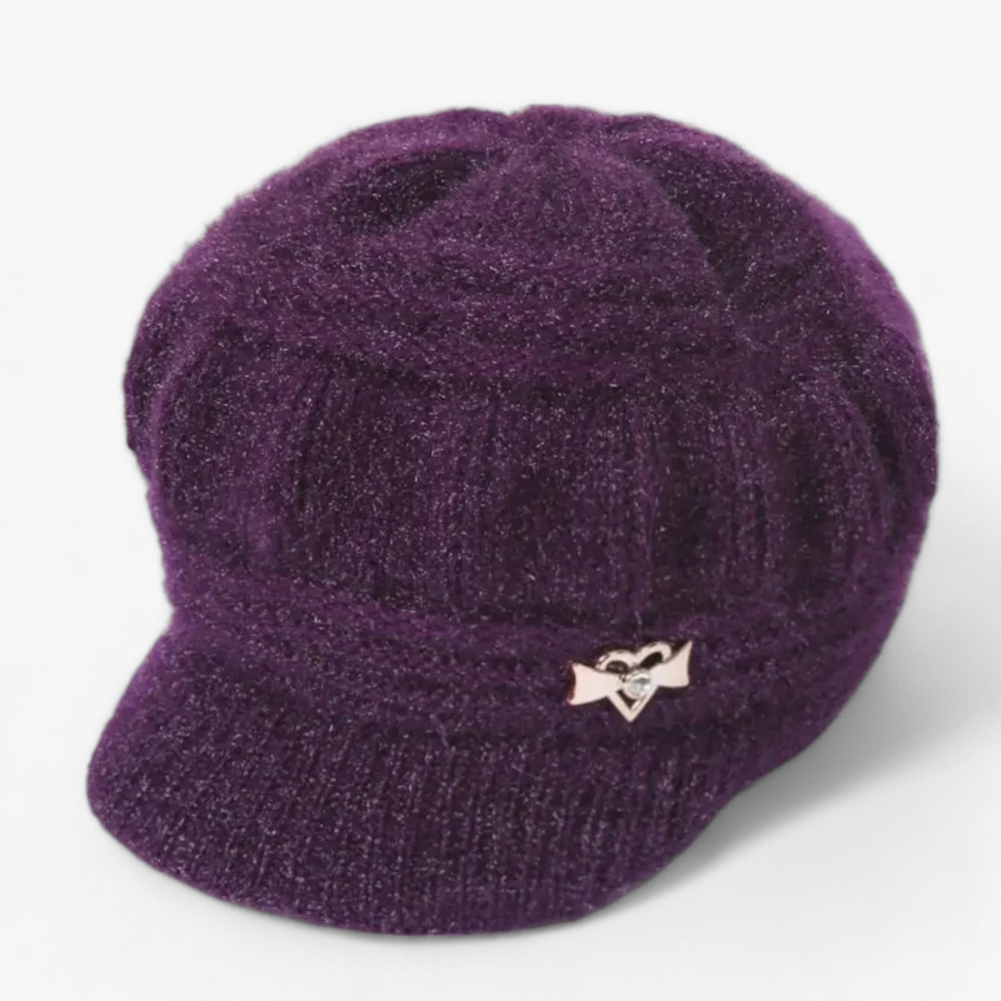 Sophie | Strikket koralfleecehue - dobbelt varmebeskyttelse - Lilla - winter - {{ product_tags }