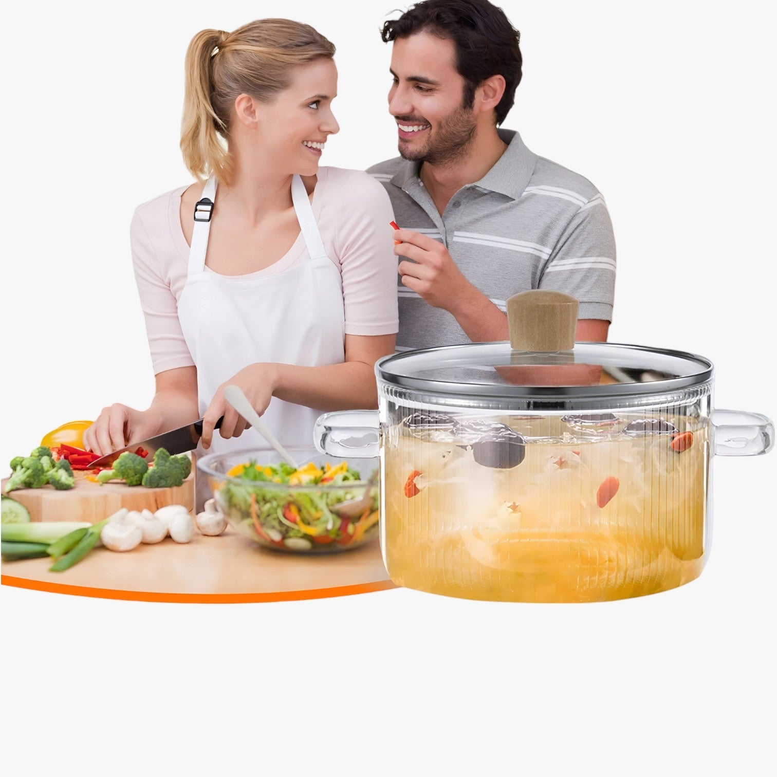 Mariz | Glasskål i Stål – Bæredygtig og Gennemsigtig Madlavning med Lethed - - house & garden - {{ product_tags }