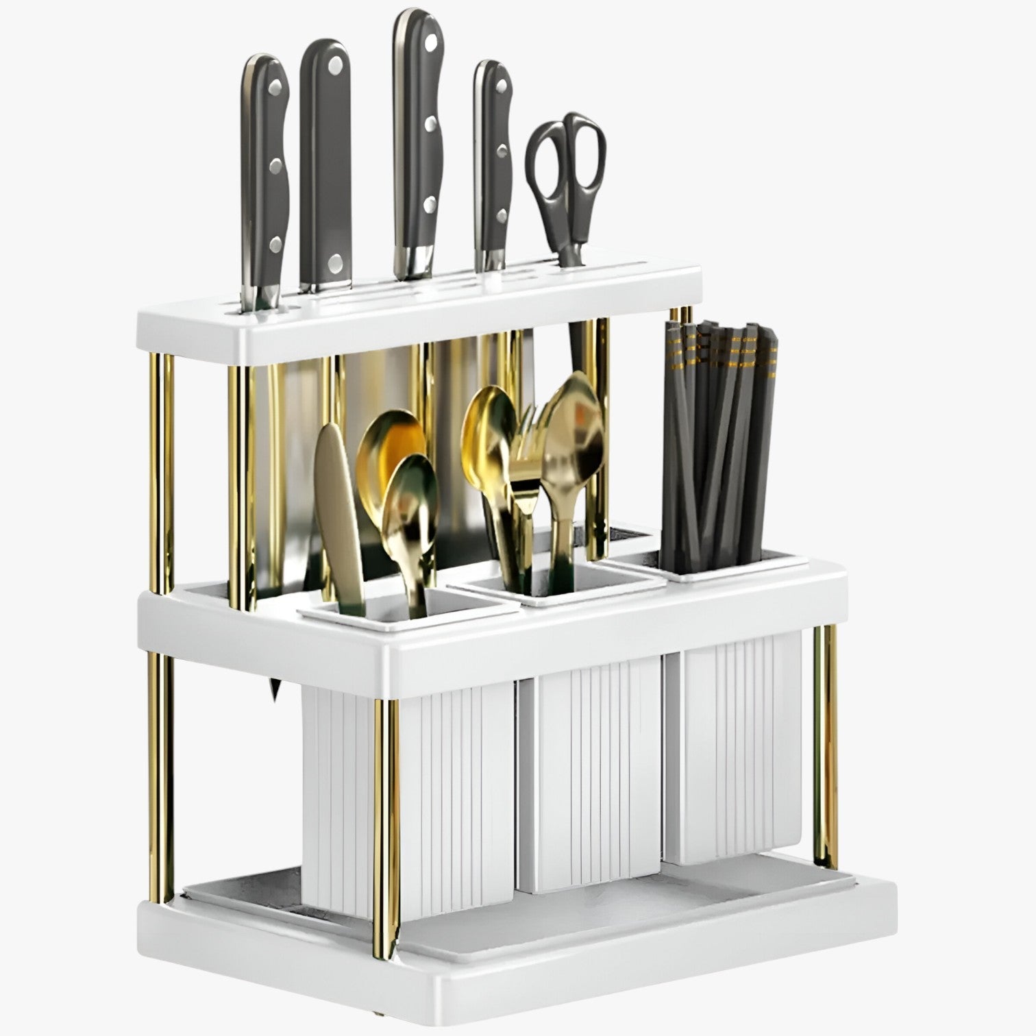 Emmelyn | Pladsbesparende køkkenorganisator – Hold dit køkkenbord pænt - Hvid - house & garden - {{ product_tags }