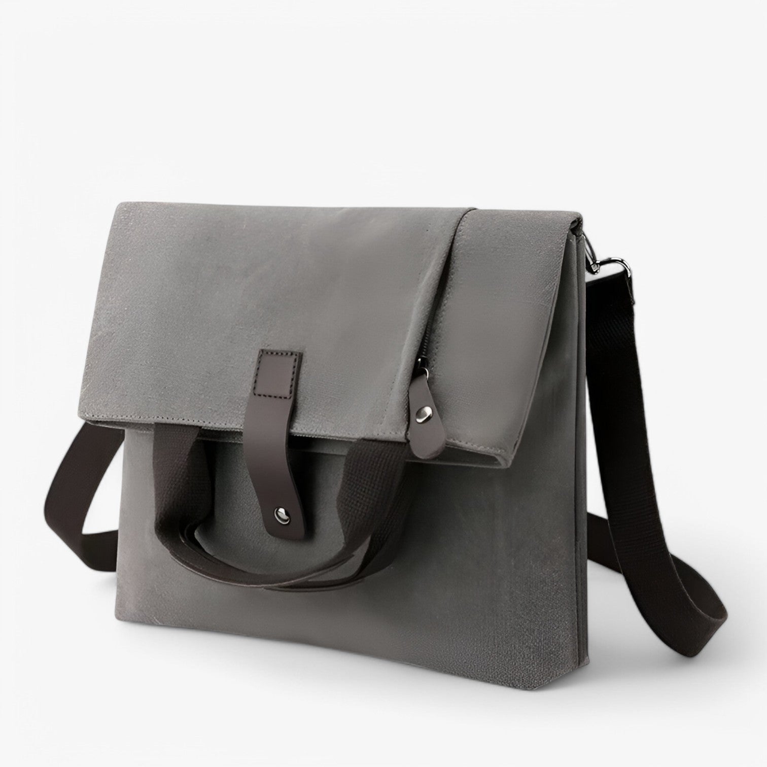 Kelvin | Stilig og alsidig: Læder skuldertaske til mænd - GRÅ (30cm<Max Længde<50cm) - bags - {{ product_tags }