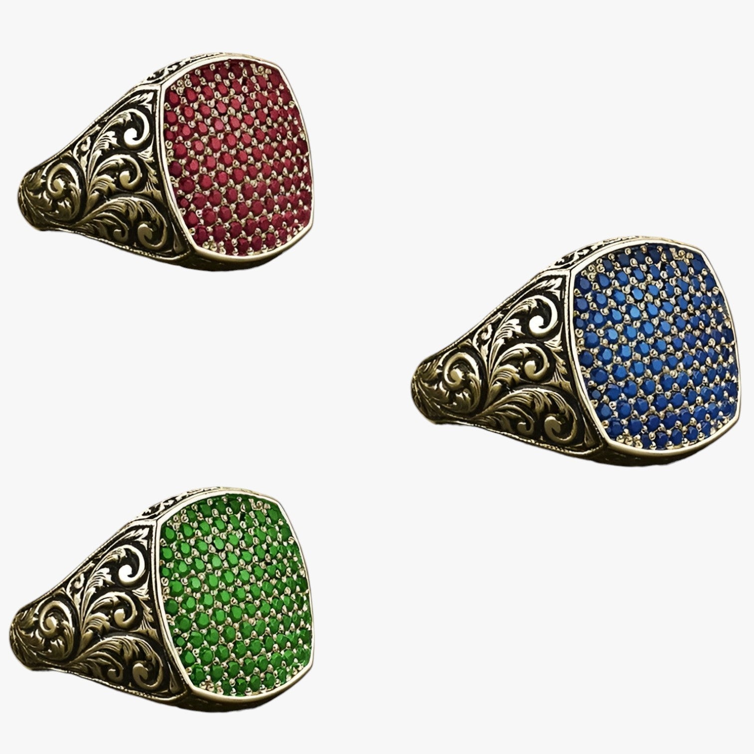 Manuel | Stilfuld vintage ring – tidløs elegance med farverige zirkonia - - watches - {{ product_tags }