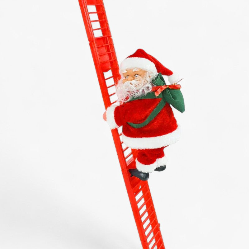 Jolly | Klatrende julesokke-dukke med musik – festlig julesmykke til træet - Rød - christmas - {{ product_tags }
