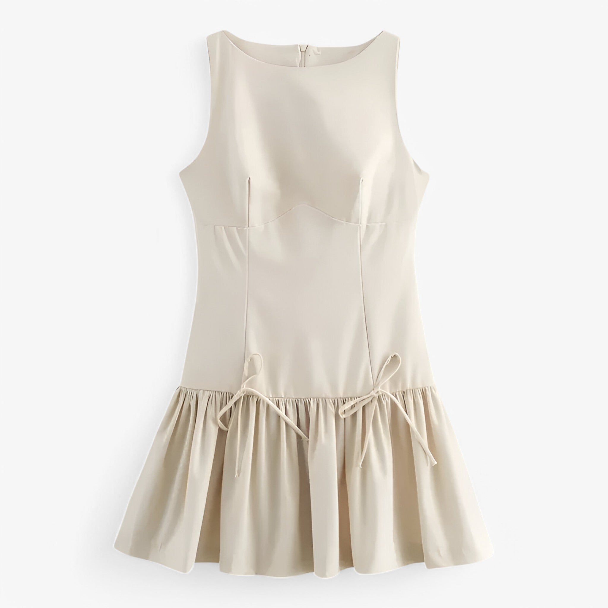 Serena | Mini plisseret kjole - Tendenser og sofistikation - Beige - women's fashion - {{ product_tags }