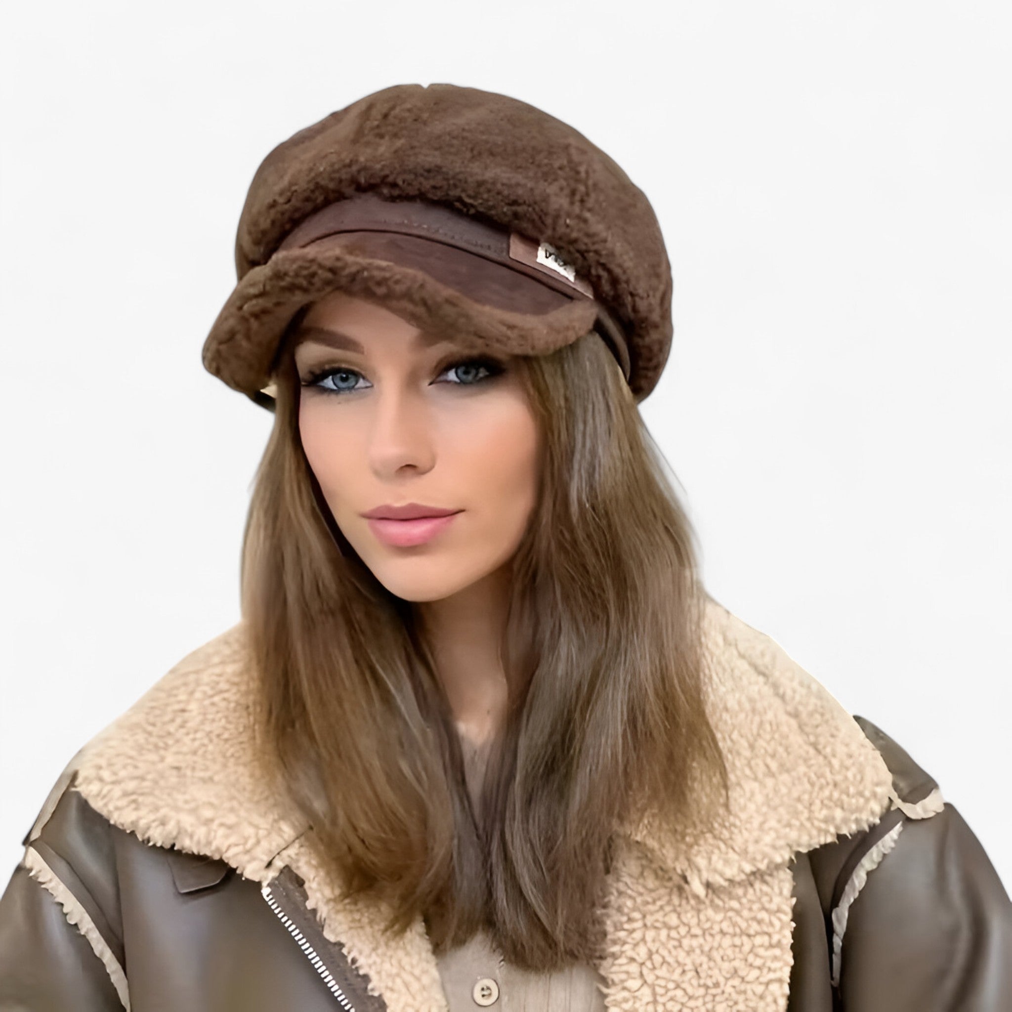Olivia | Lamsvagt Oktagonal Hat – Elegant Retro Charme med Moderne Touch - Koffe - women's fashion - {{ product_tags }