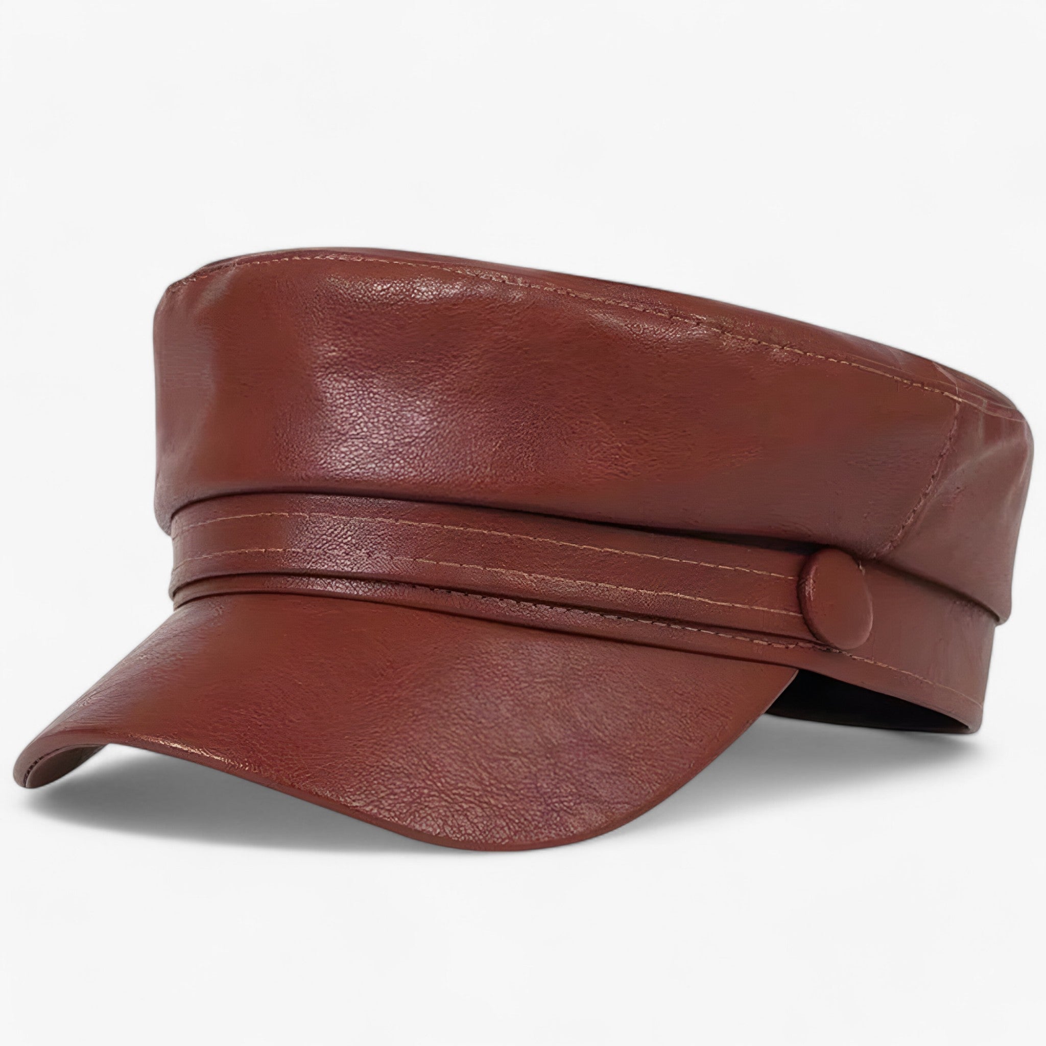 Nova | Ottekantet flad kasket | PU-læderhat - - men's fashion - {{ product_tags }
