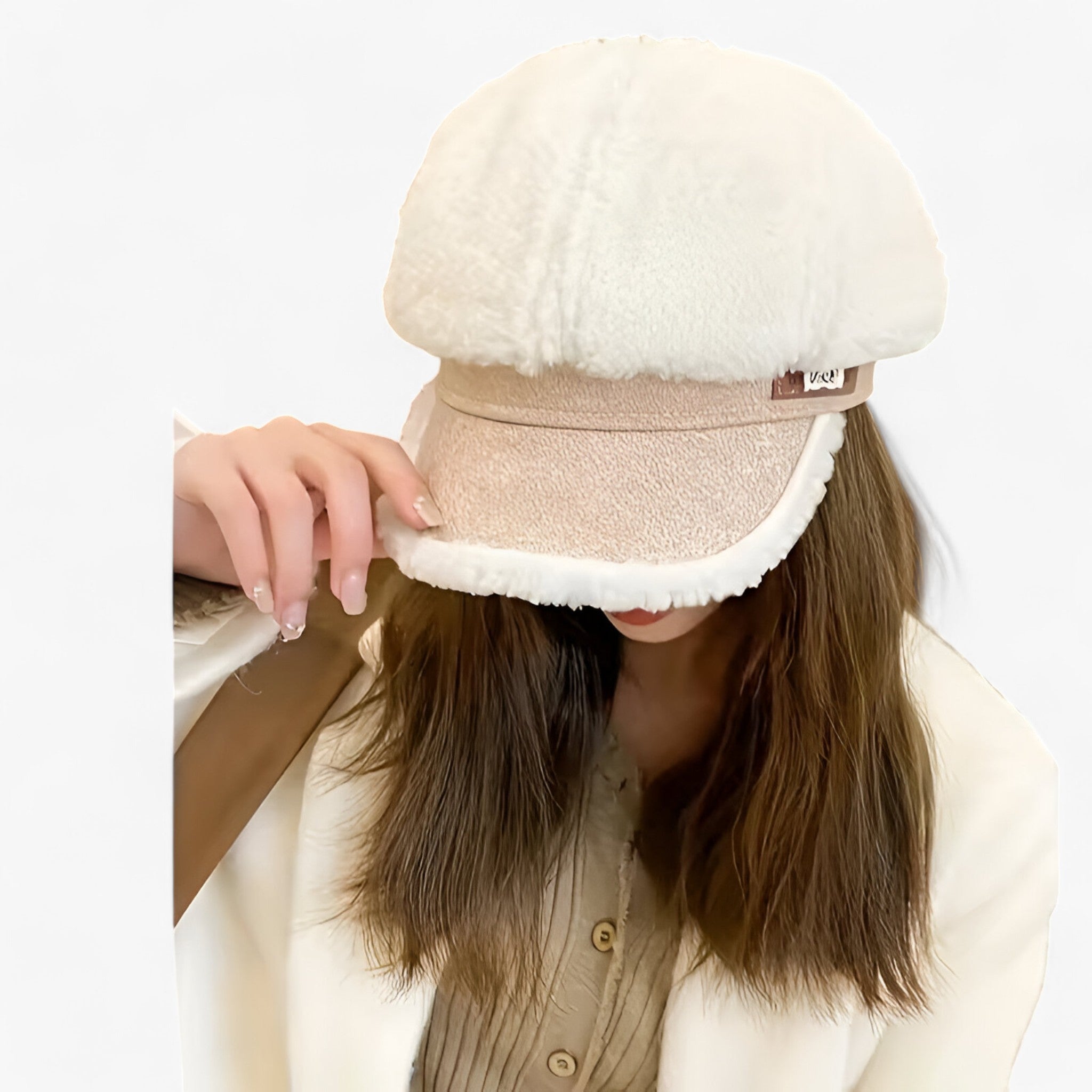 Olivia | Lamsvagt Oktagonal Hat – Elegant Retro Charme med Moderne Touch - Beige - women's fashion - {{ product_tags }