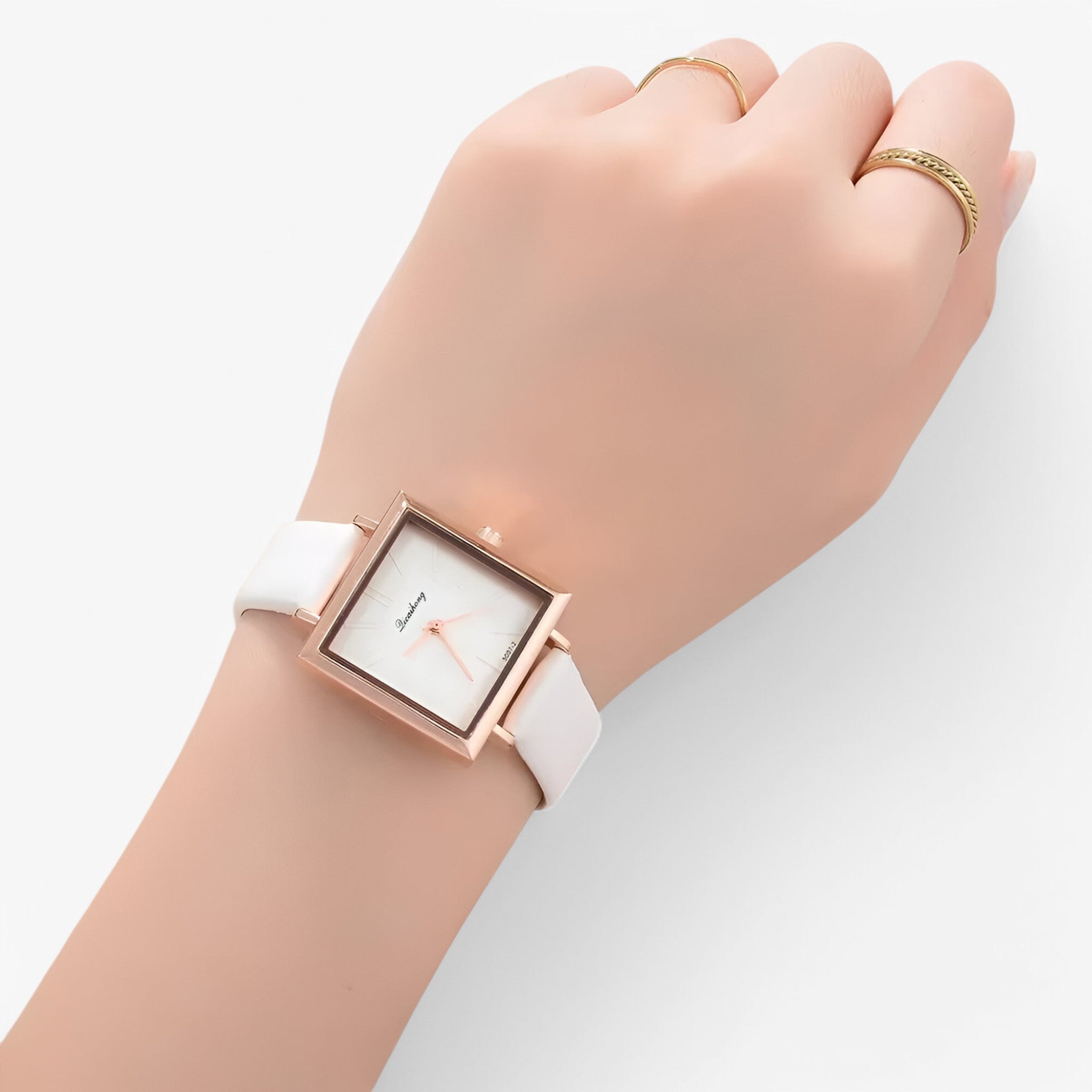 Belle | Rose guld dameur med læderrem og quartz urværk - - watches - {{ product_tags }