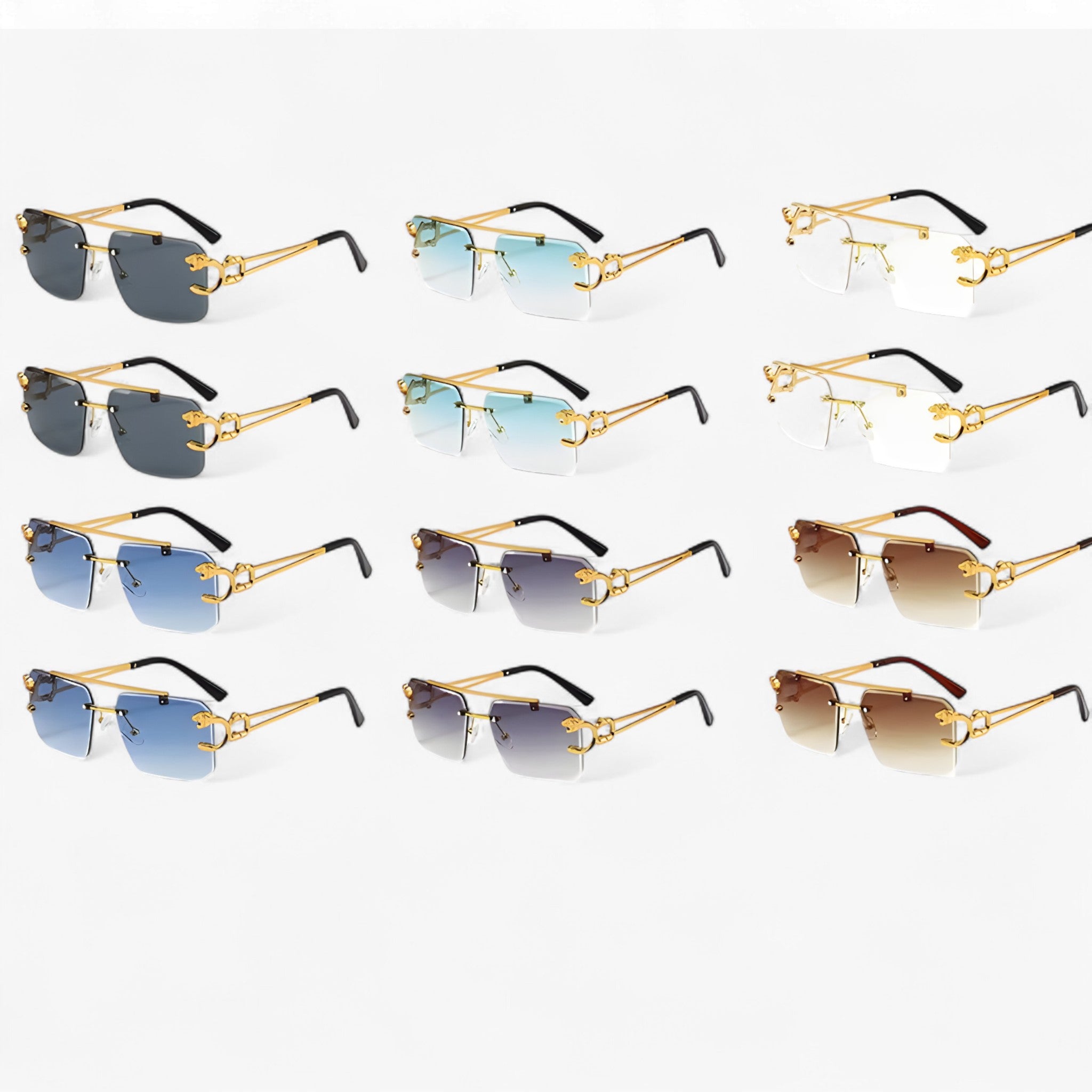 Jens | Vintage gespiegelde randloze zonnebril - - men's fashion - {{ product_tags }