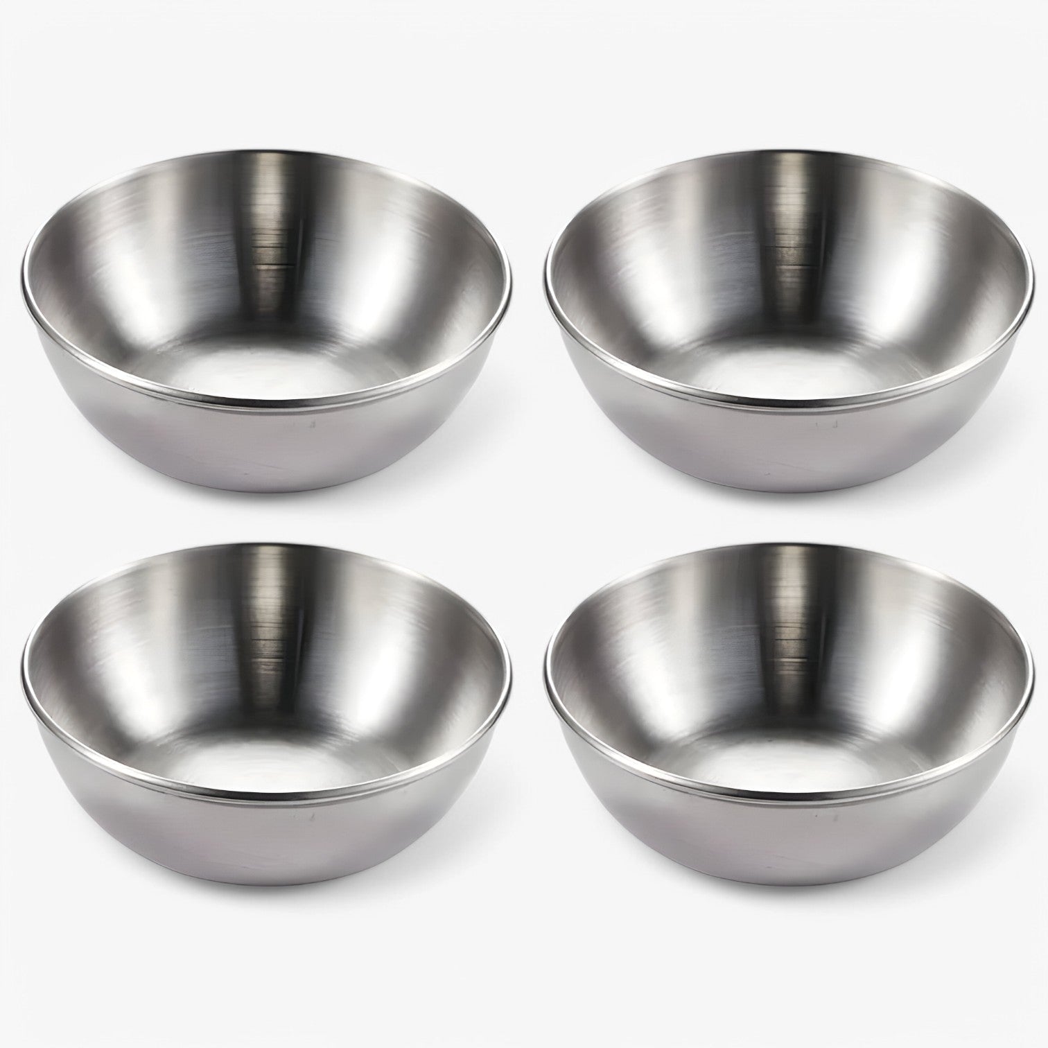 Mauro | Suppeskåle i rustfrit stål – Stilfuld og praktisk servering - sølv-4st 8X8X3CM - house & garden - {{ product_tags }