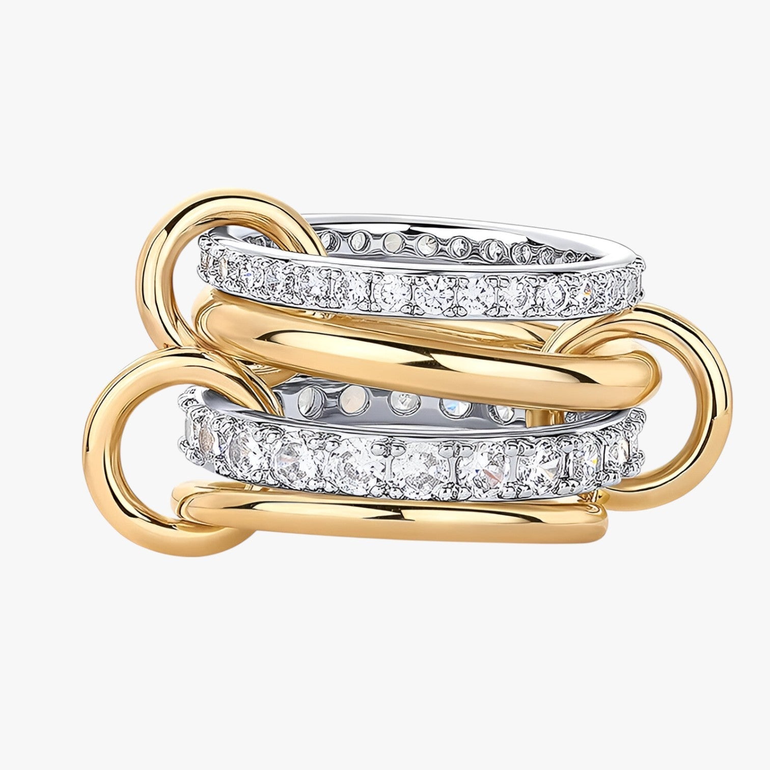 Elise | 18K guld stablede ringe med cubic zirconia - Stabelbare ringe - other - {{ product_tags }