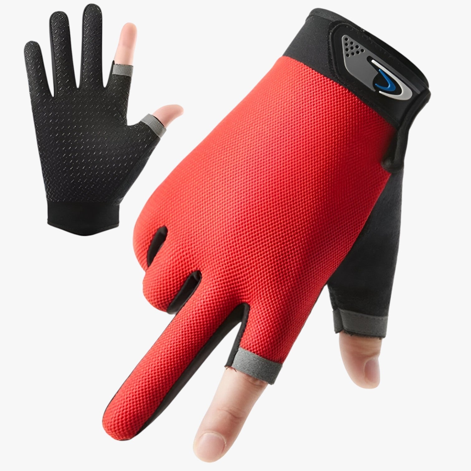 Lenard | Antiskrid vishandsker med snitfingre for greb og komfort - Rød - other - {{ product_tags }