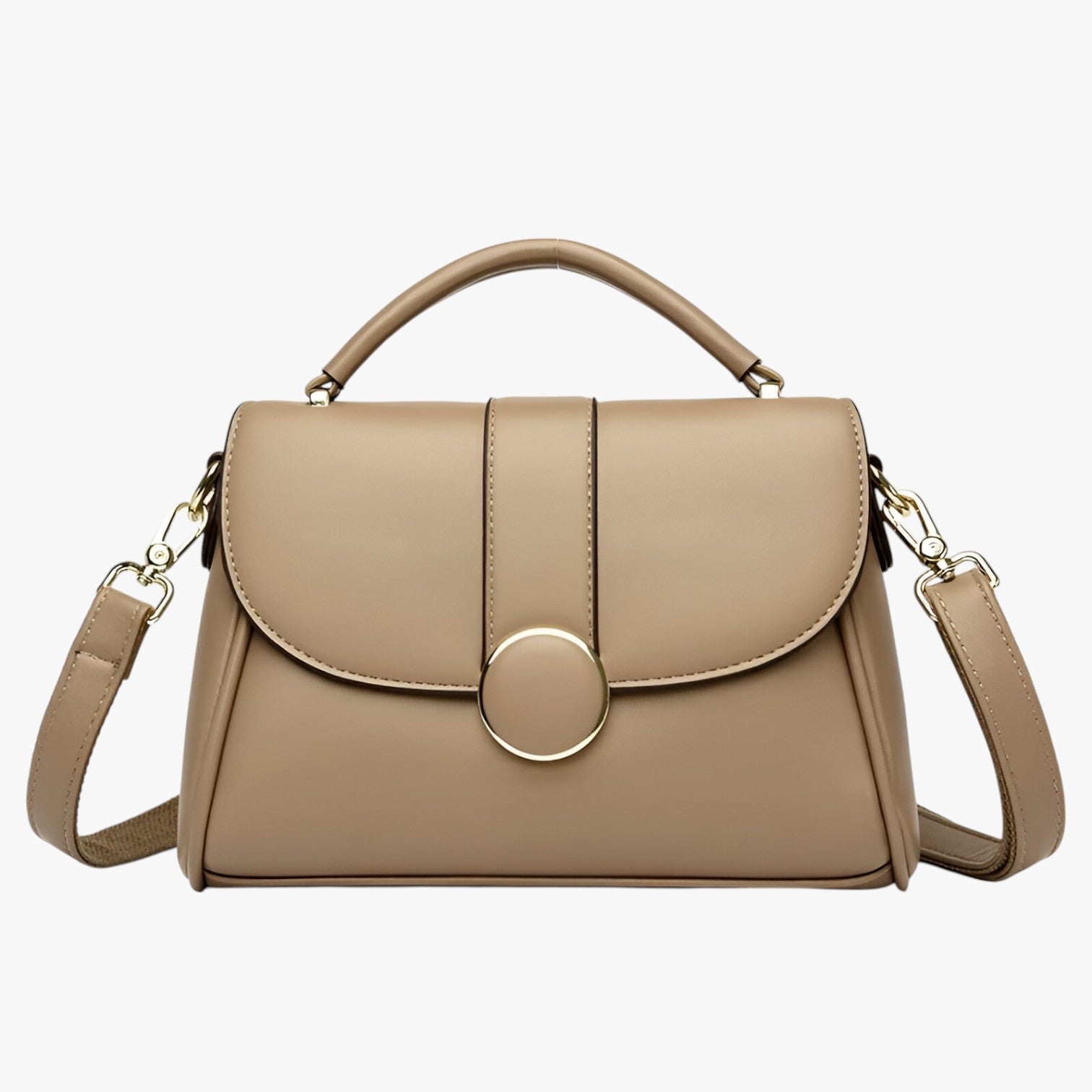 Suzy | Elegant skuldertaske med logo - Khaki - bags - {{ product_tags }