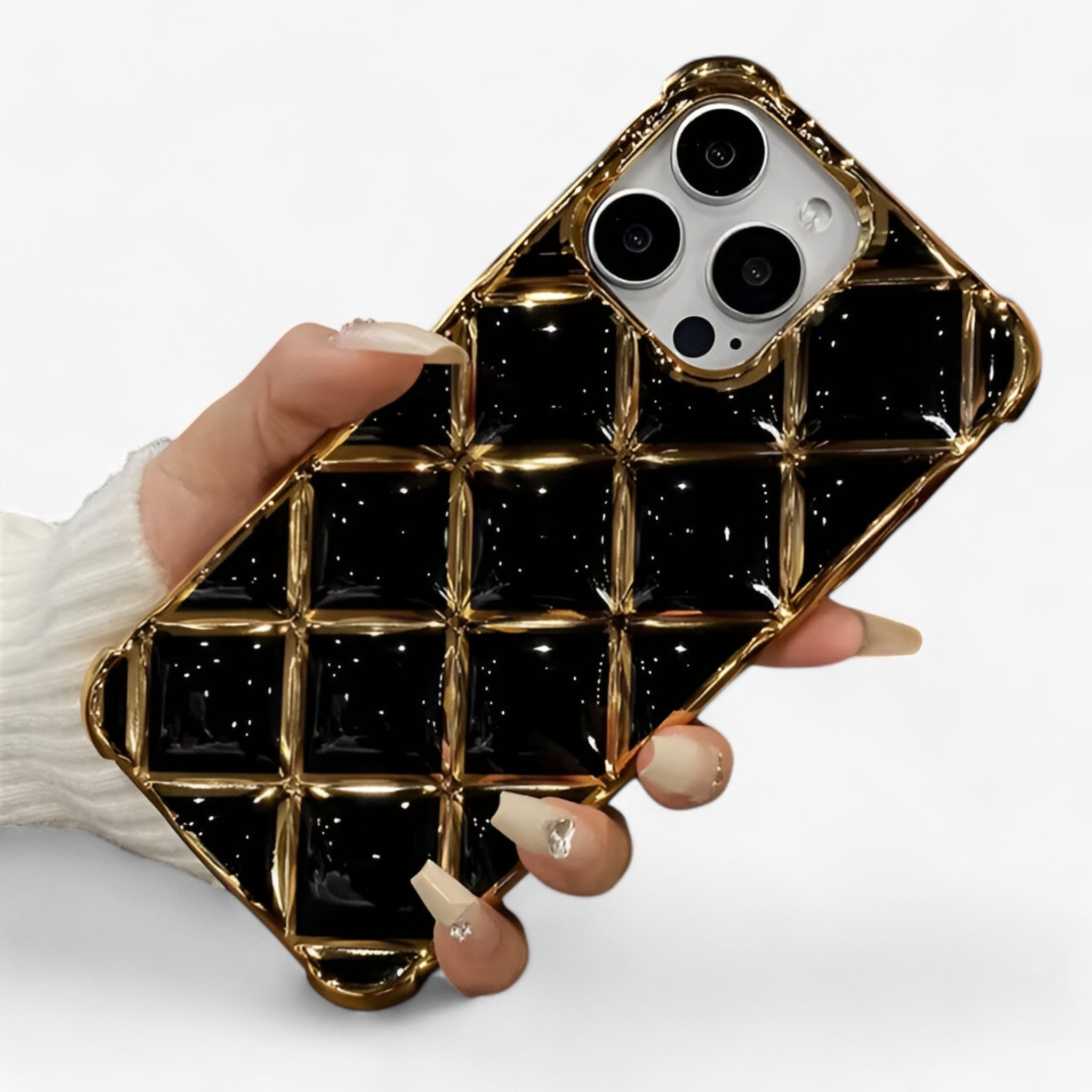 Elena | Luksus diamantgitter-telefonetui - Sort - other - {{ product_tags }