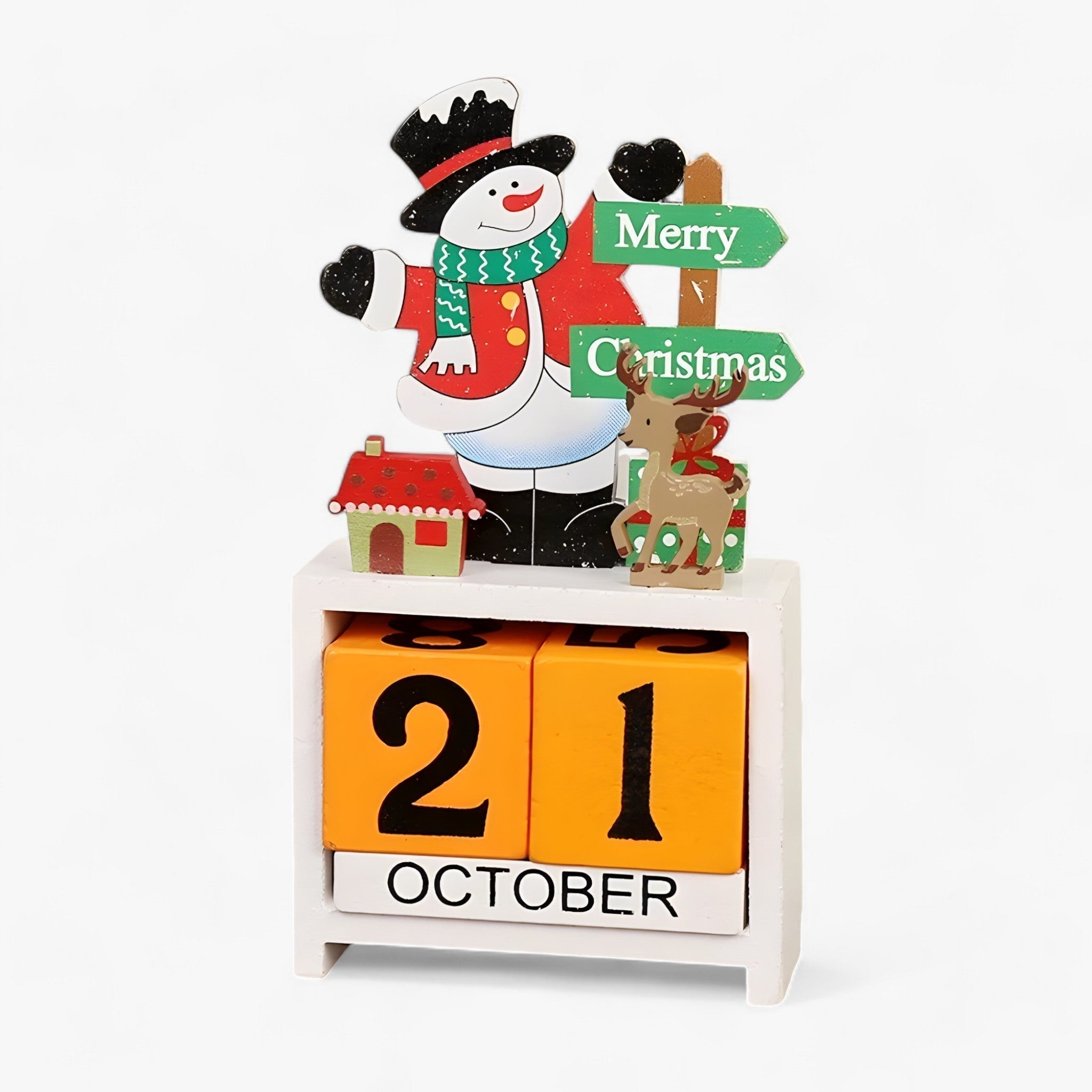 Højtidsnedtælling Magi | Træjulekalender med nisse og snemands - Tilføj spænding til dine højtider - Stil 1 1 +1 GRATIS 7,5X3,3X16cm - christmas - {{ product_tags }