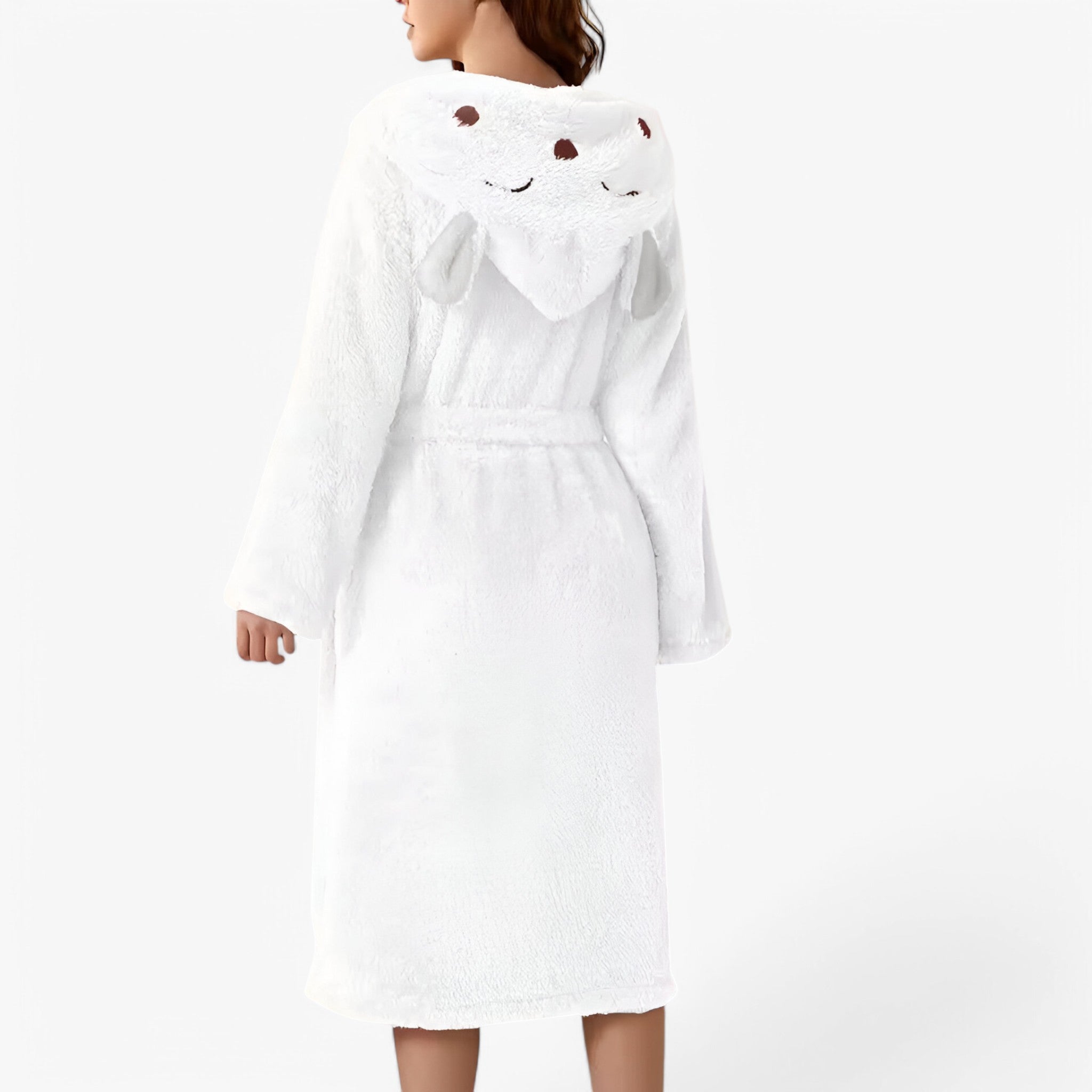 Luna | Søde Kaninøre Flannel Badekåbe - Hvid - women's fashion - {{ product_tags }