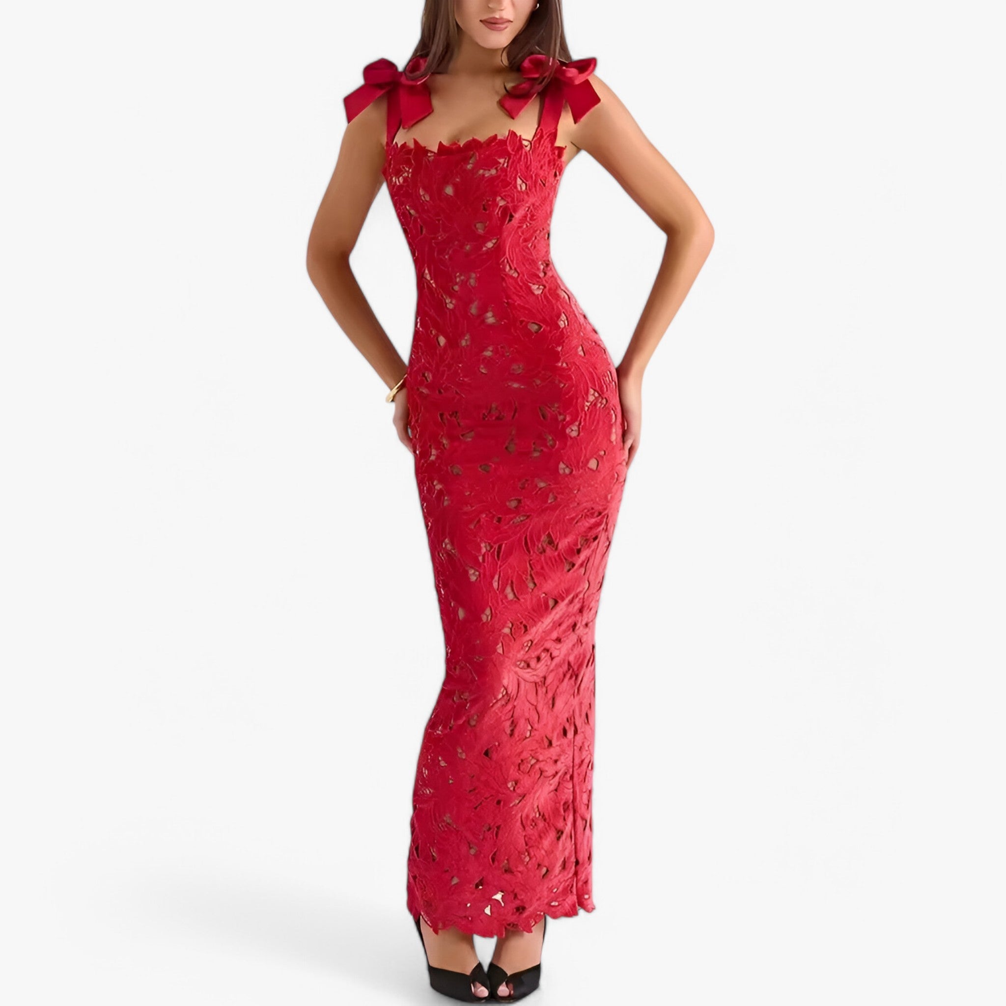 Elena | Etuikjole med bar halsudskæring - Rød - women's fashion - {{ product_tags }