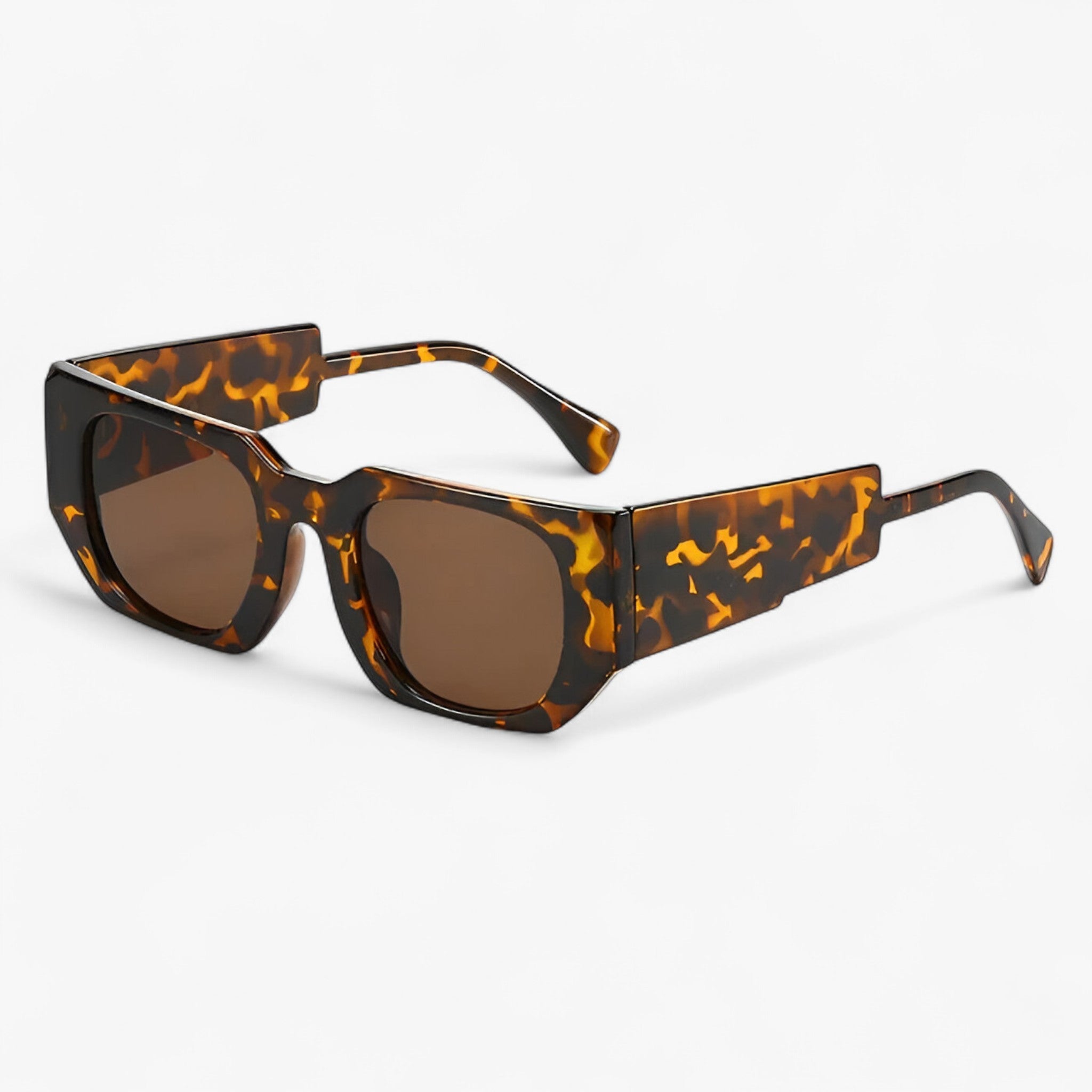 Axel | Rektangulære solbriller i punk-stil 2025 - leopard Som vist - men's fashion - {{ product_tags }