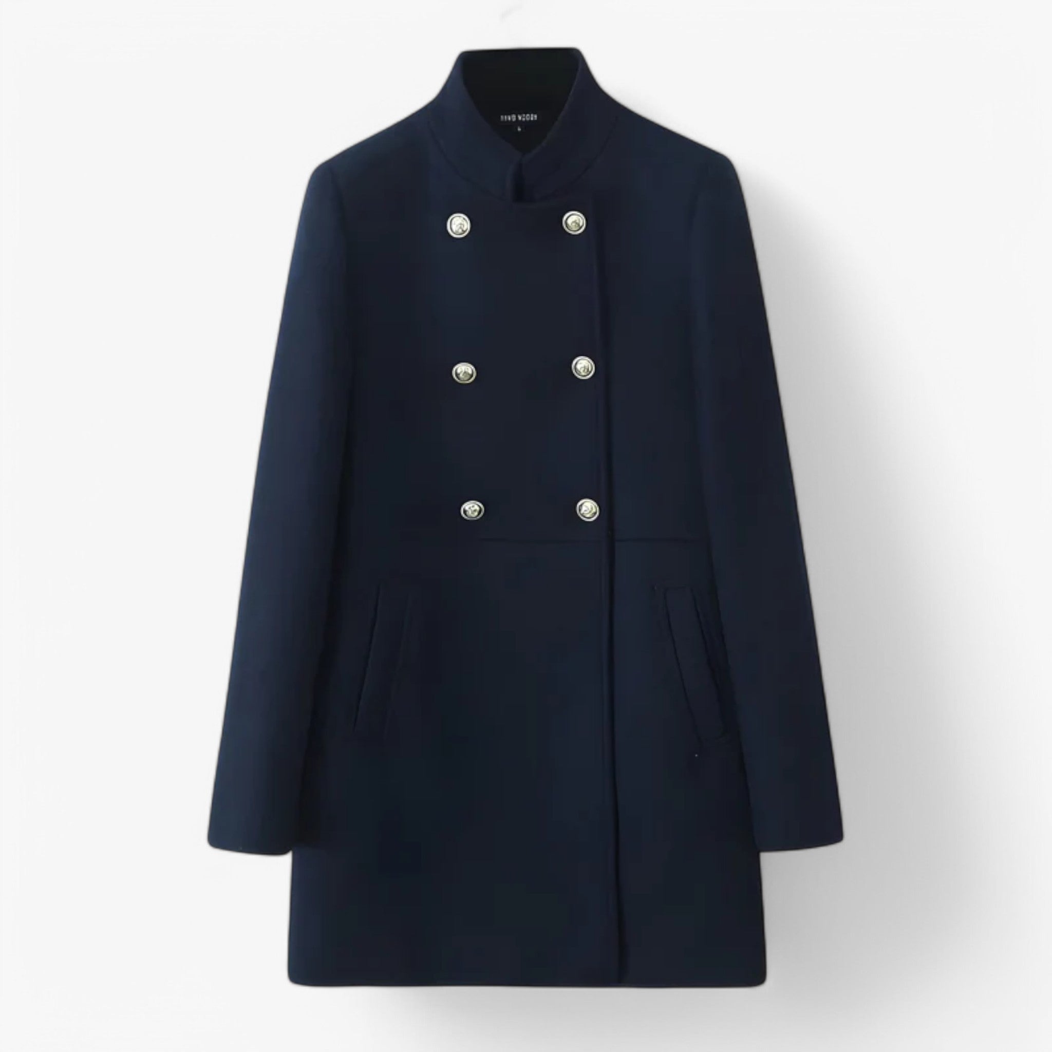 Trice | Uldfrakke - moderigtig efterårsfrakke - Marineblå - women's fashion - {{ product_tags }