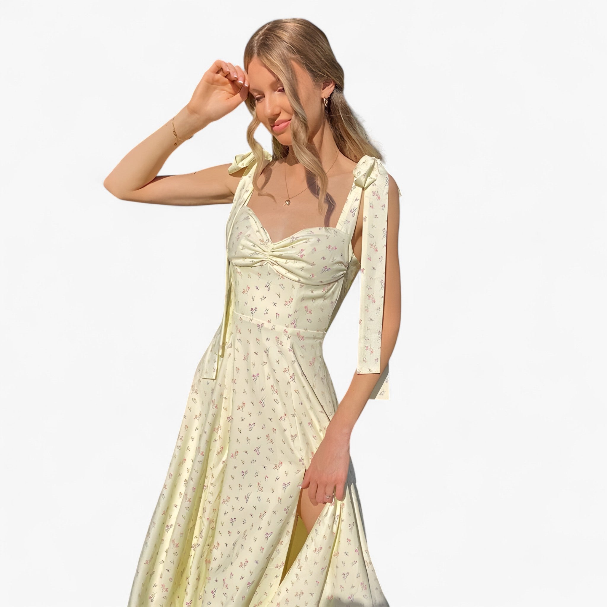 Evie - Elegante kjole med blomstertryk - - women's fashion - {{ product_tags }