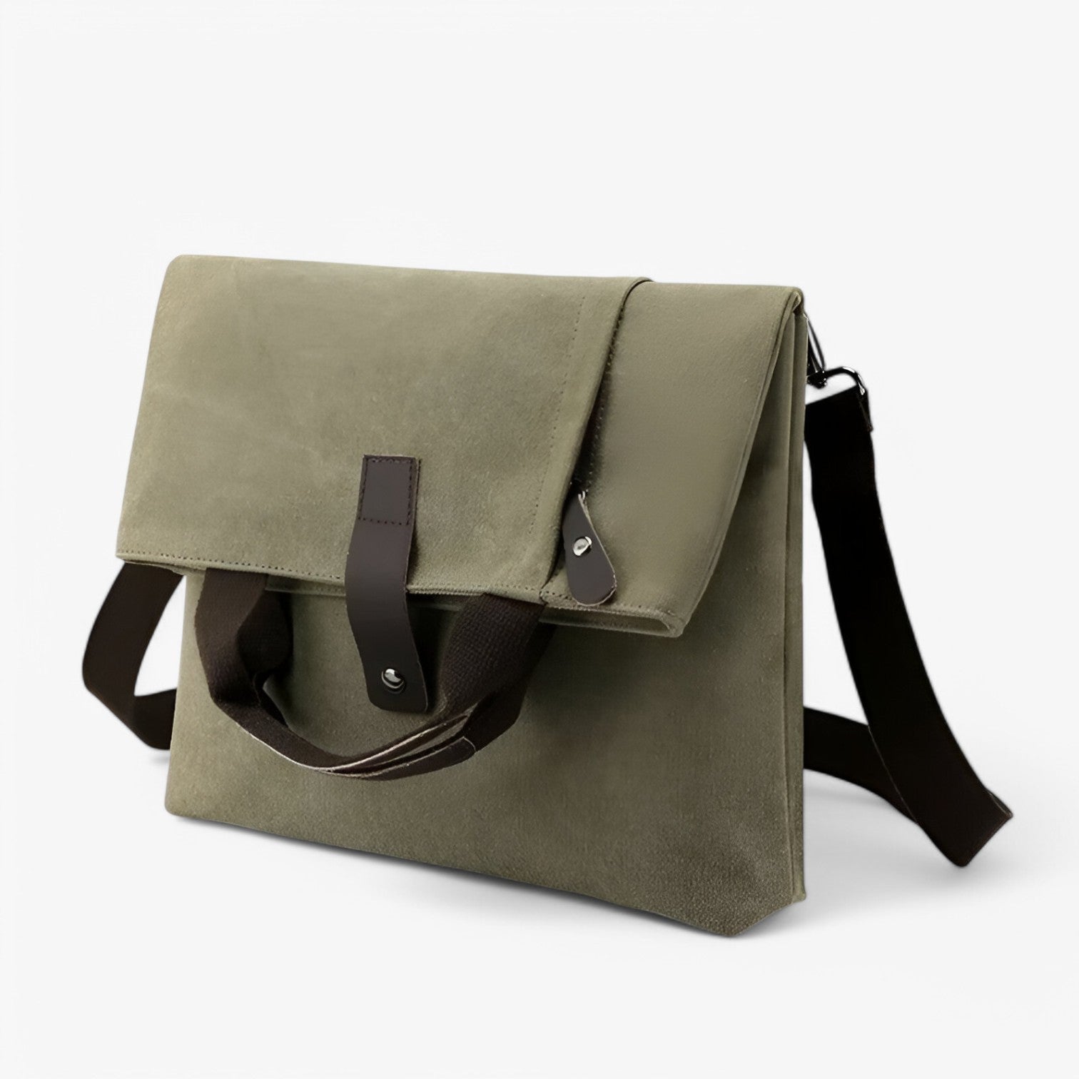 Kelvin | Stilig og alsidig: Læder skuldertaske til mænd - militærgrøn (30cm<Max Længde<50cm) - bags - {{ product_tags }
