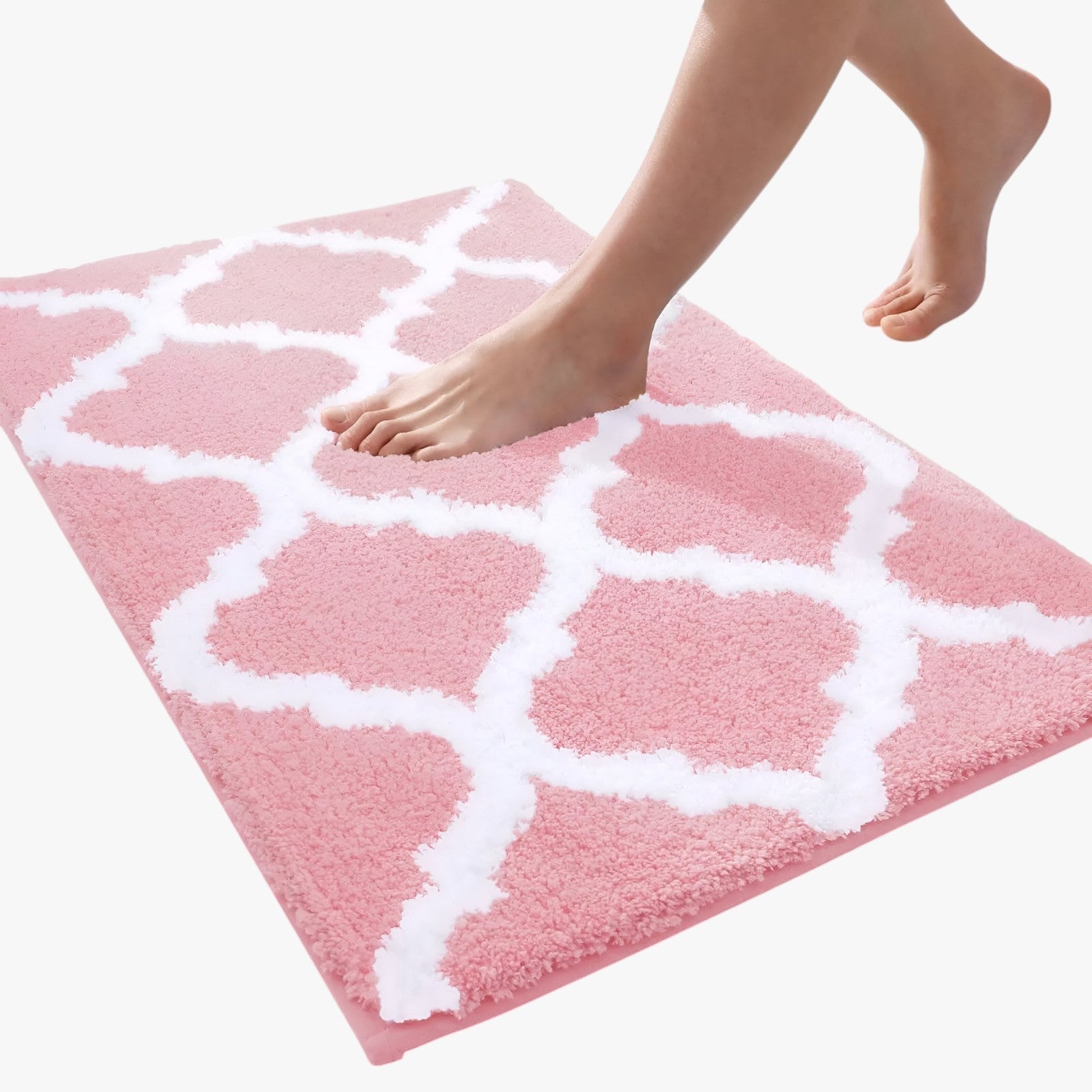 Corina | Tæppe til badeværelset – Blød, absorberende og skridsikker komfort - Rosa - house & garden - {{ product_tags }