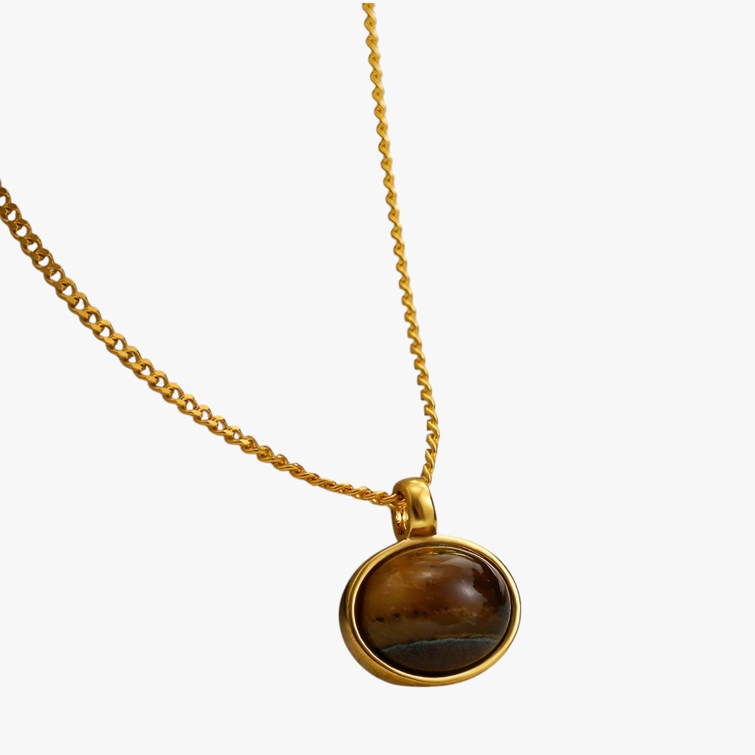 Eve | Vintage halskæde med tigerøje sten - T178 - women's fashion - {{ product_tags }