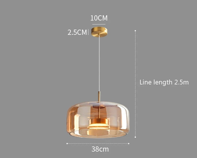 Luksus Glas & Metal Pendellampe - Elegant Hængelys - 38cm guld - Home Decor - {{ product_tags }