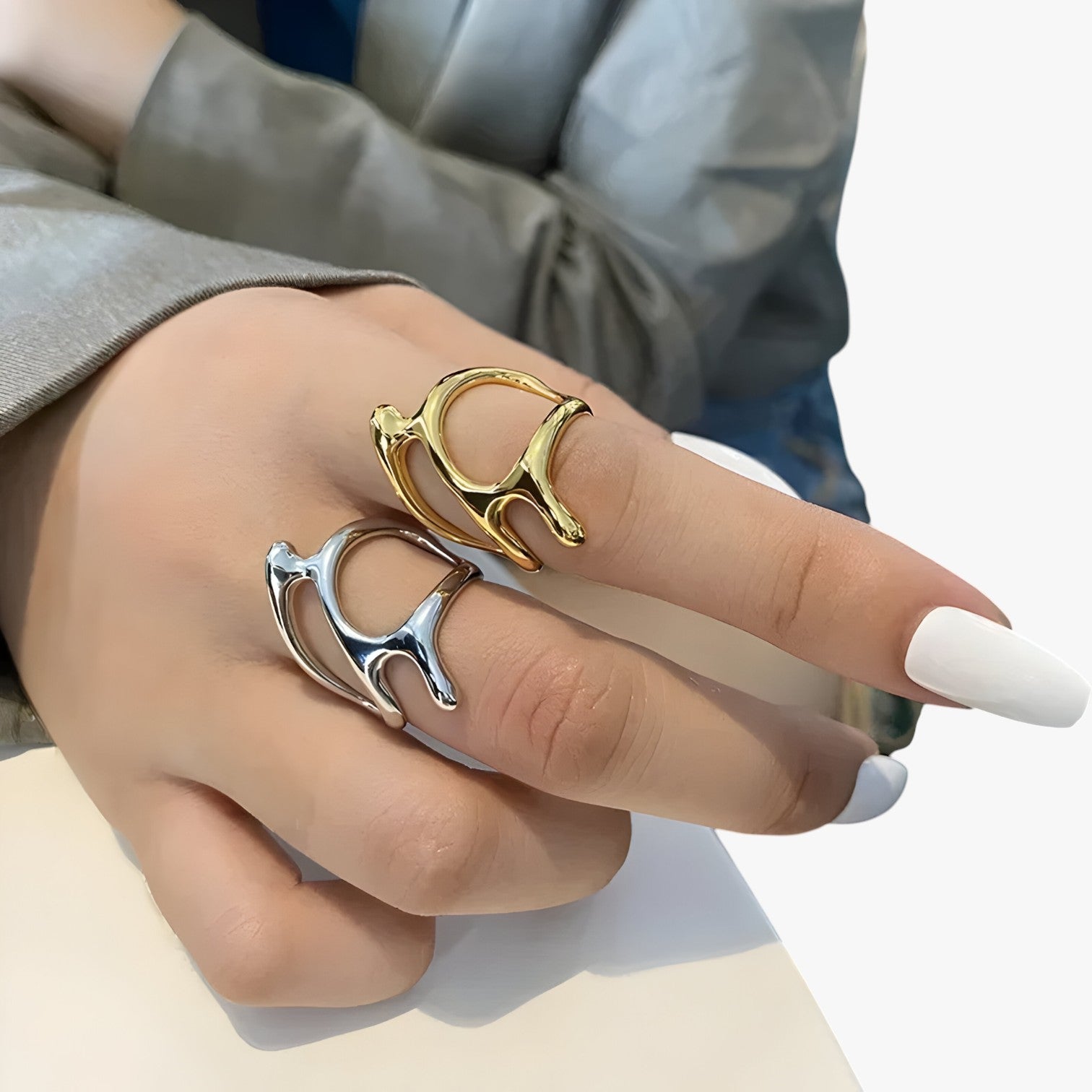 Hilma | Vintage Sølvring – Elegant, Justerbar & Iøjnefaldende - - women's fashion - {{ product_tags }
