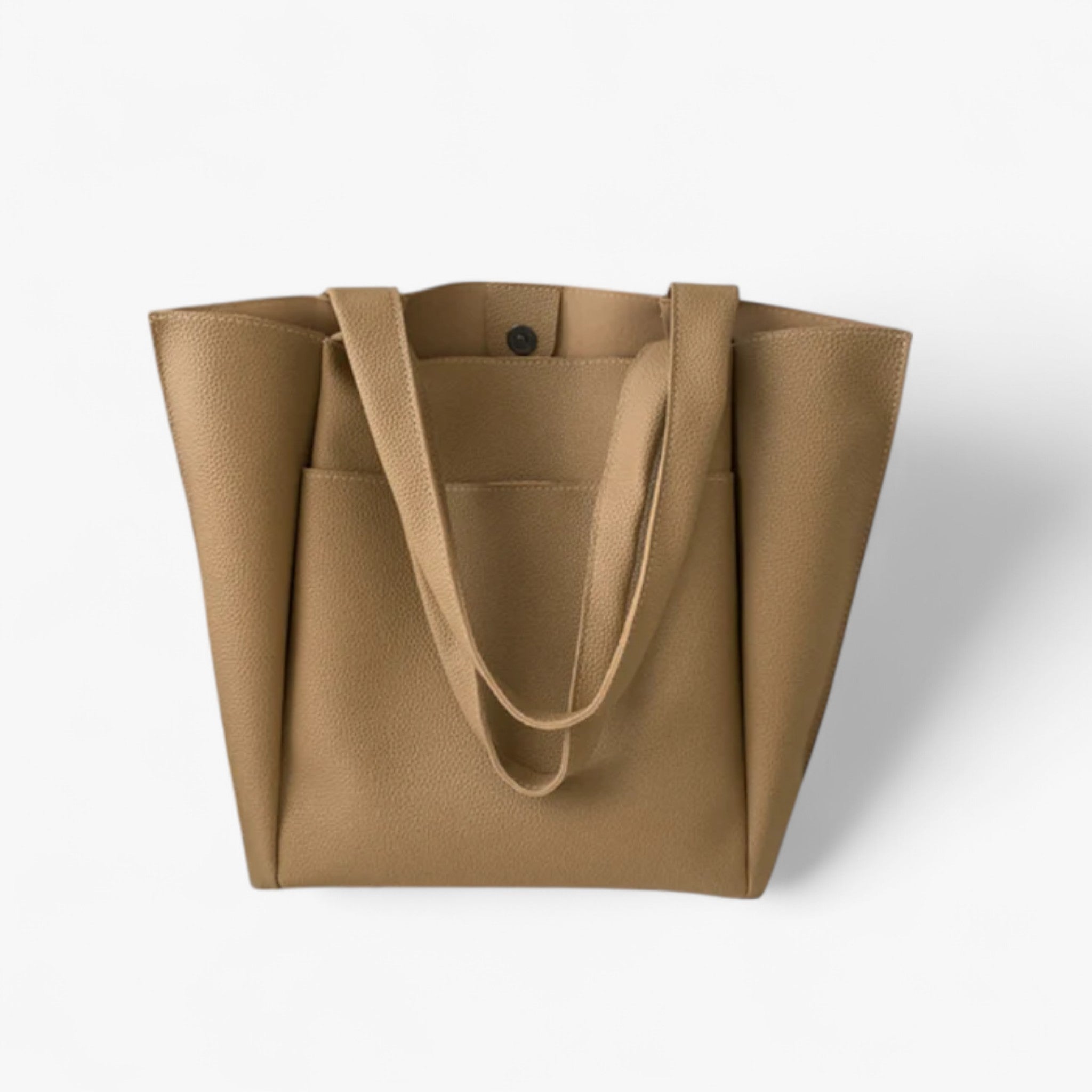 Lyka | Coï Luxe Vegansk Læder Skuldertaske - Khaki 42cmx32cmx12cm - Lyka | Coï Luxe Vegansk Læder Skuldertaske - €25 - {{ product_tags }