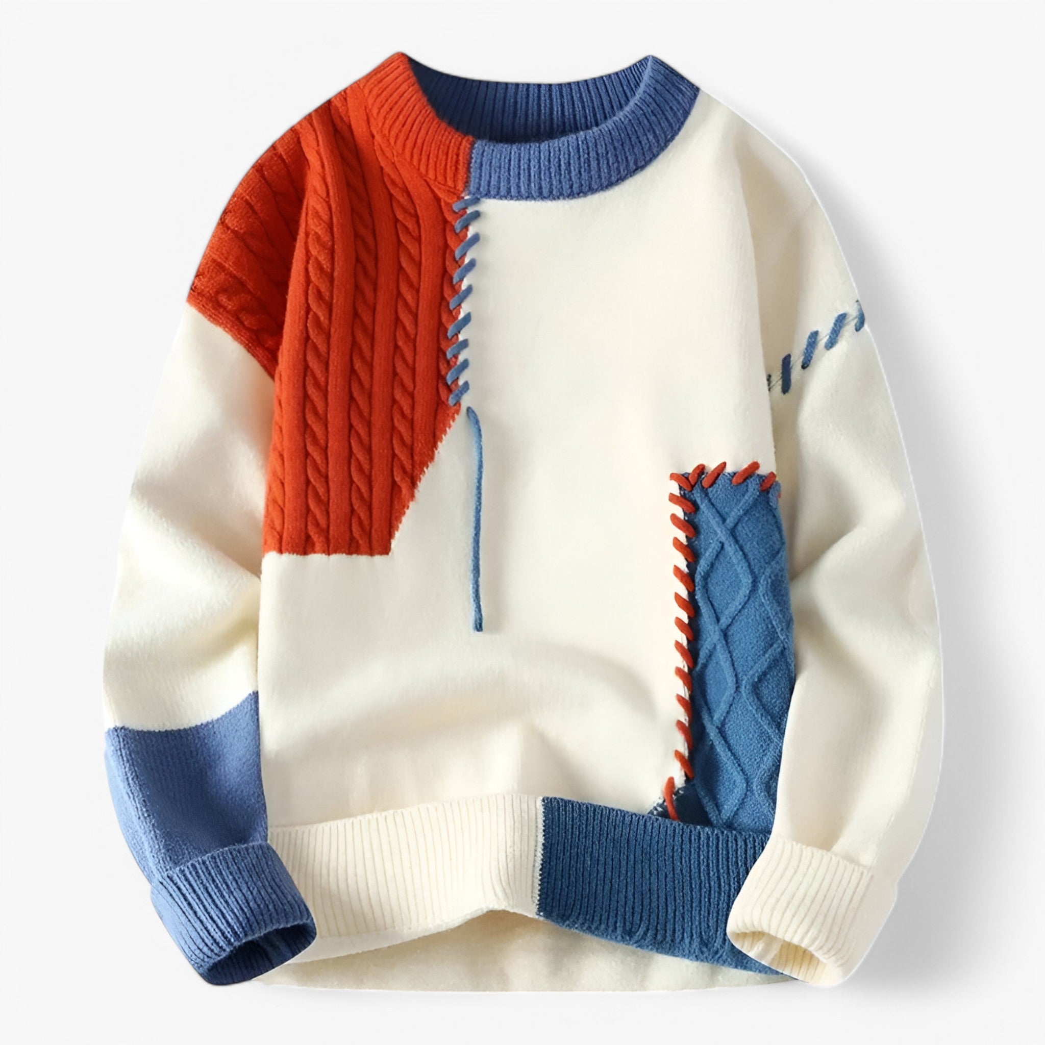 Zane | Strikket sweater - unik og komfortabel - Rød Hvid Blå - women's fashion - {{ product_tags }