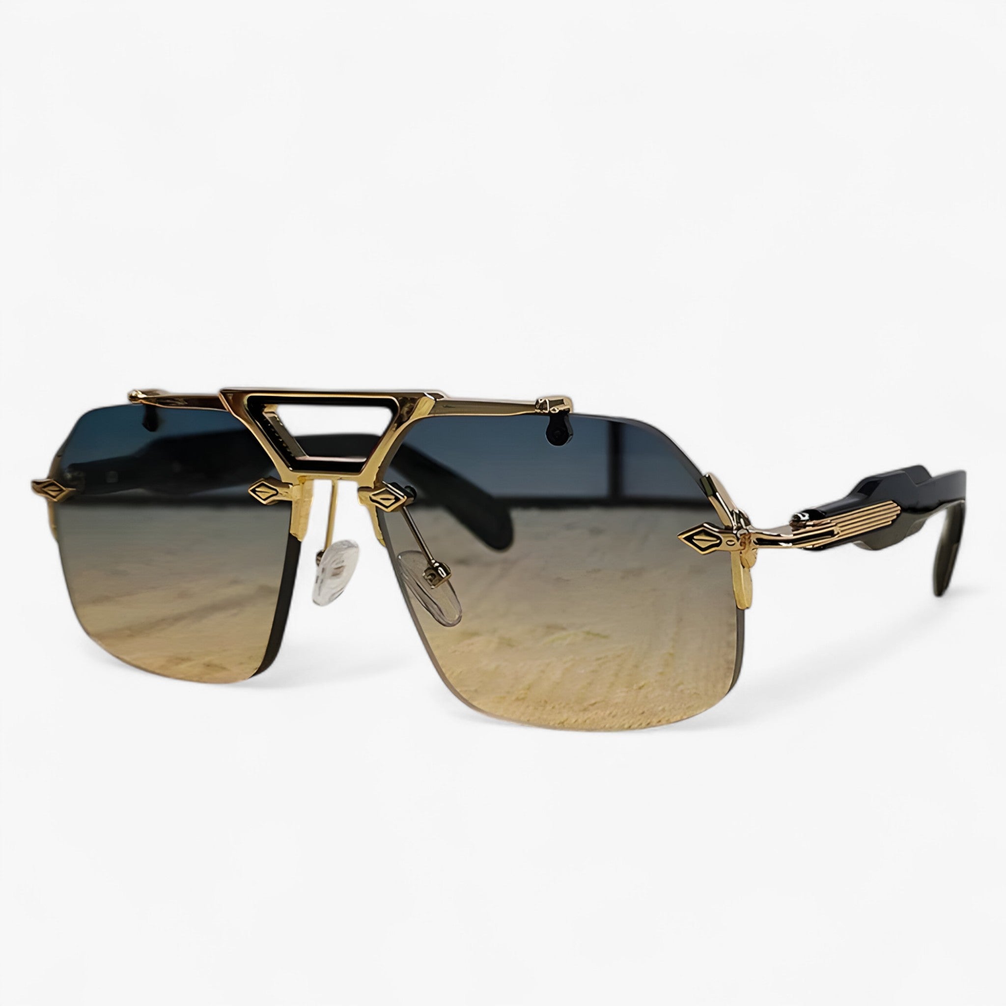 Tabb | Oversized punk metalen randloze zonnebril - - women's fashion - {{ product_tags }