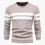 Adam | Men's Autumn Sweater with Warm Fit and Elegant Striped Design